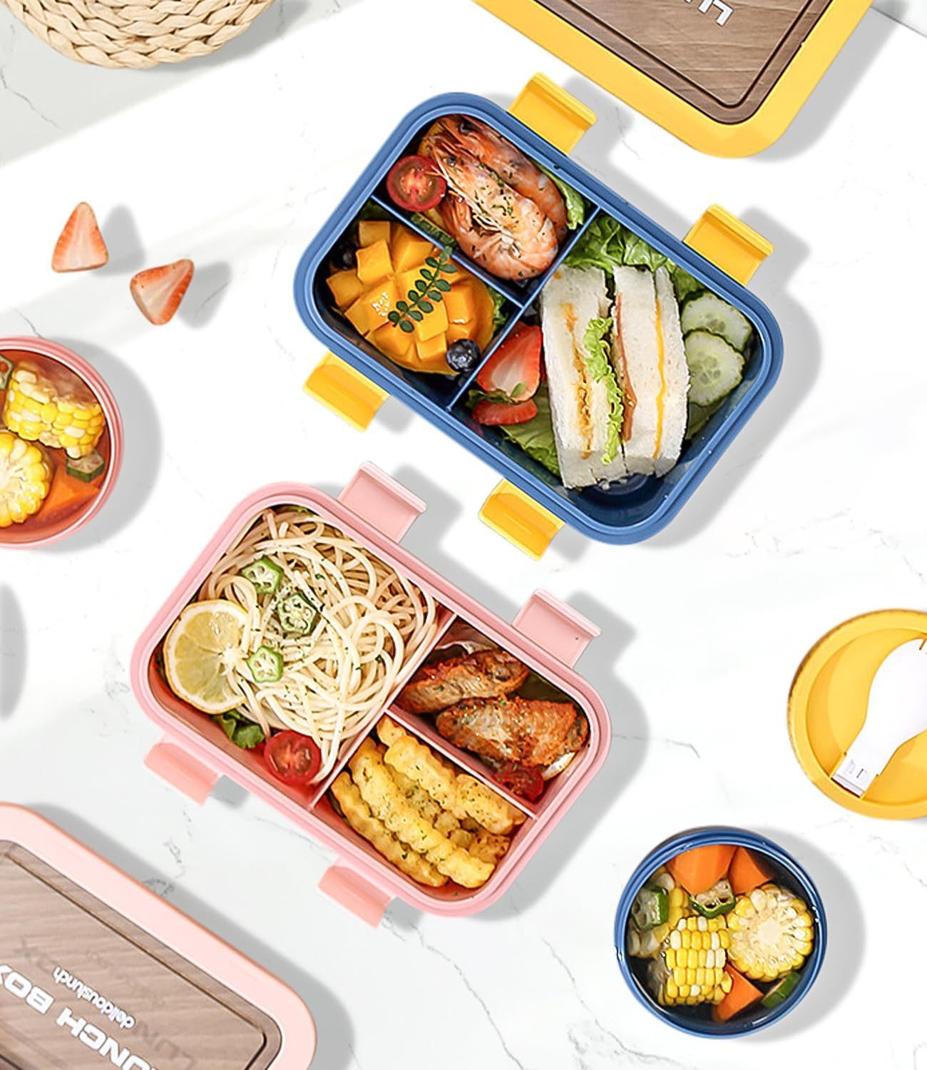 Agger Lunchbox für Kinder und Erwachsene, Brotdose mit Fächern – Bild 5 von 5