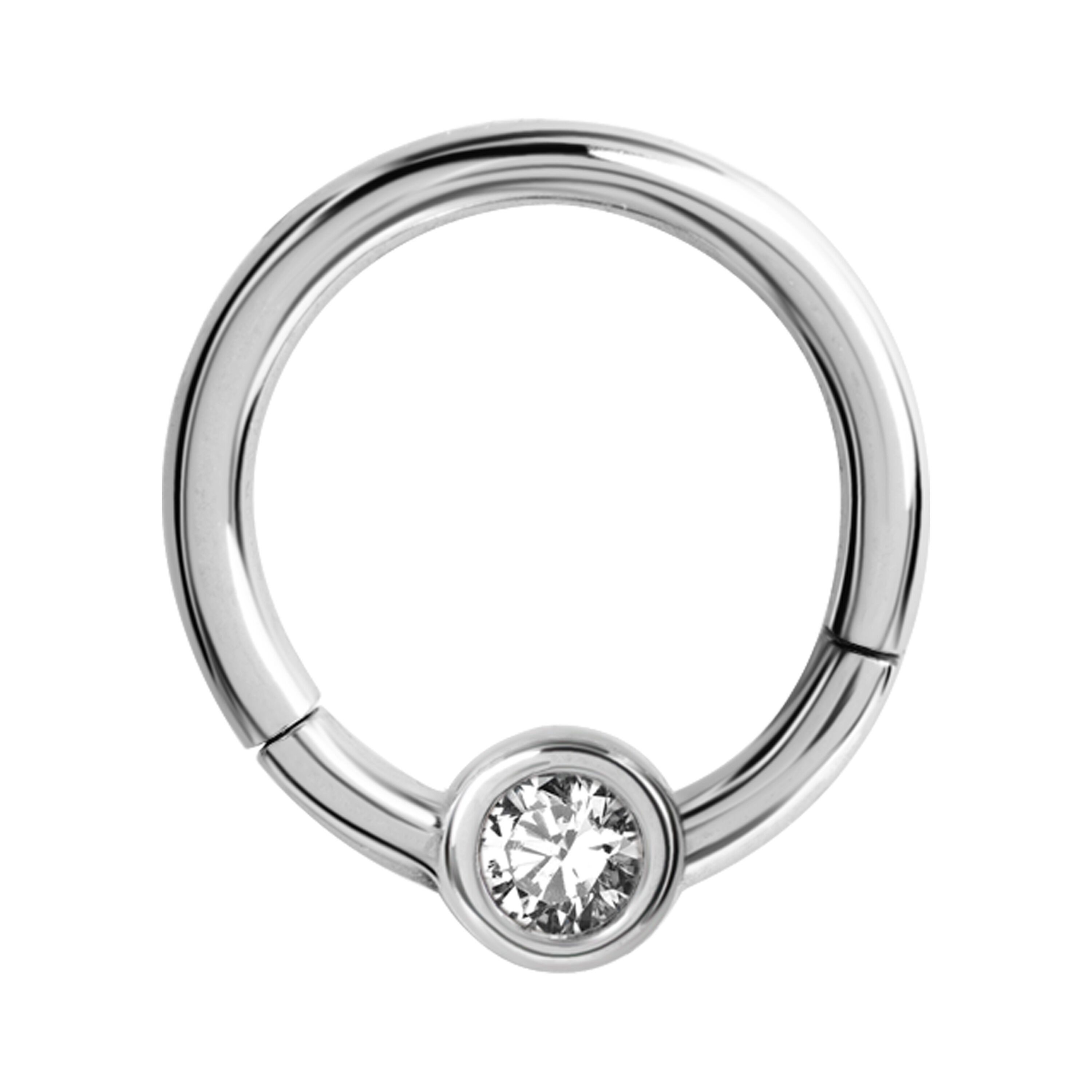 Wildcat Nasenpiercing Crystal Clicker für Ohr, Durchmesser: 8,0mm, Kugel: 4,0mm, 1 Stück, Chirurgenstahl 316L - wasserfest, langlebig, hautverträglich