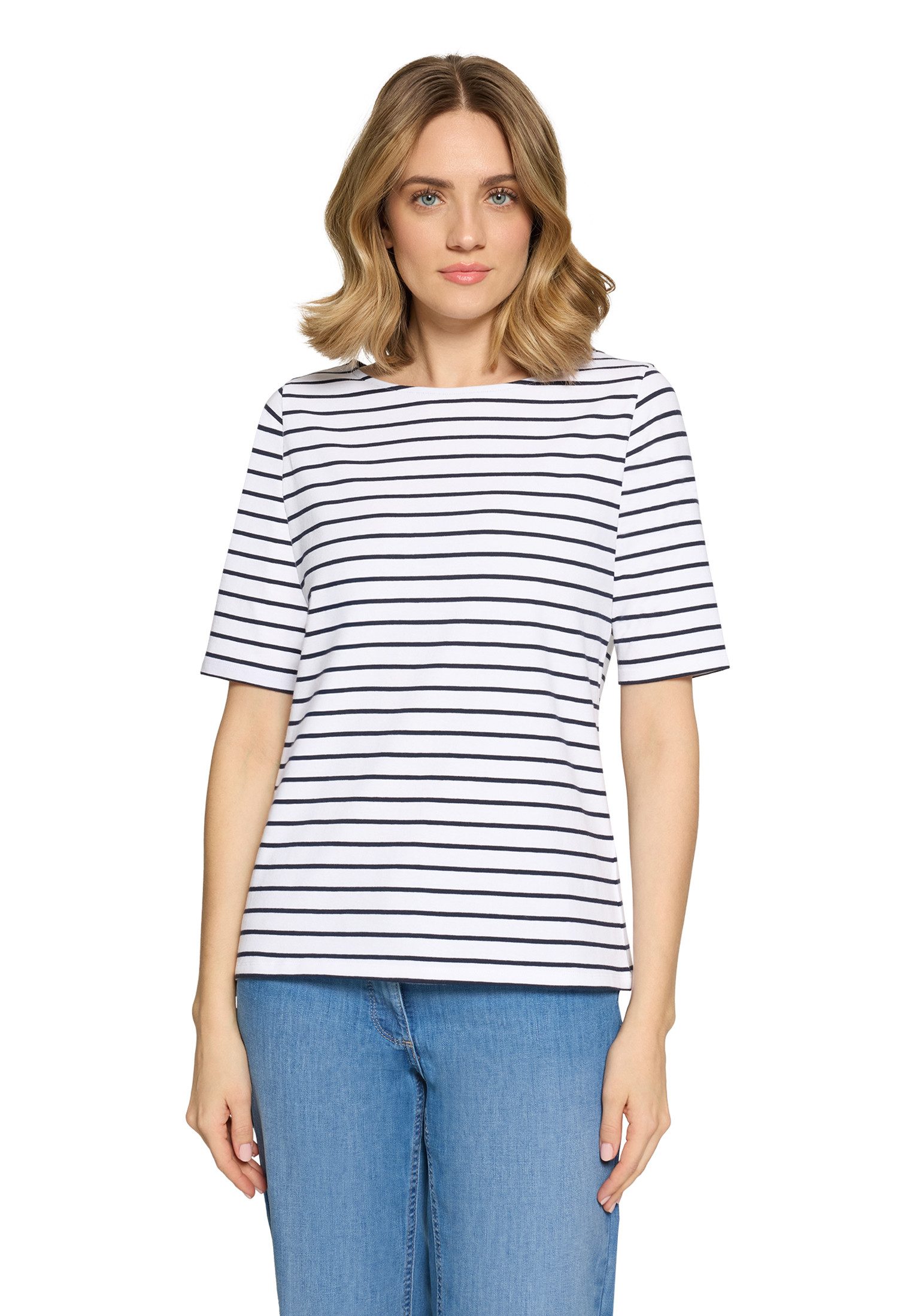 Kurzarmshirt Damen mit U-Boot-Ausschnitt