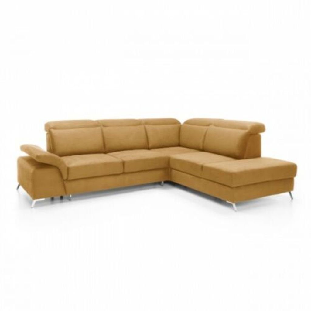 JVmoebel Ecksofa Design Couch Sofa Polster Schlafsofa Wohnzimmer Ecksofa Textl Stoff, Mit Bettfunktion Gelb