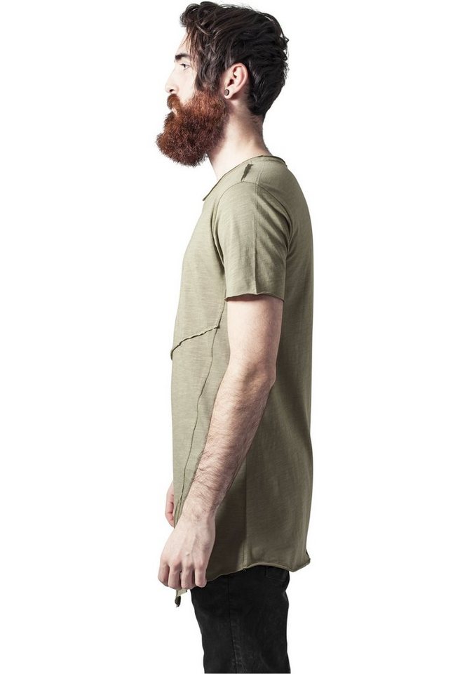 URBAN CLASSICS T-Shirt Herren Long Open Edge Front Zip Tee (1-tlg)