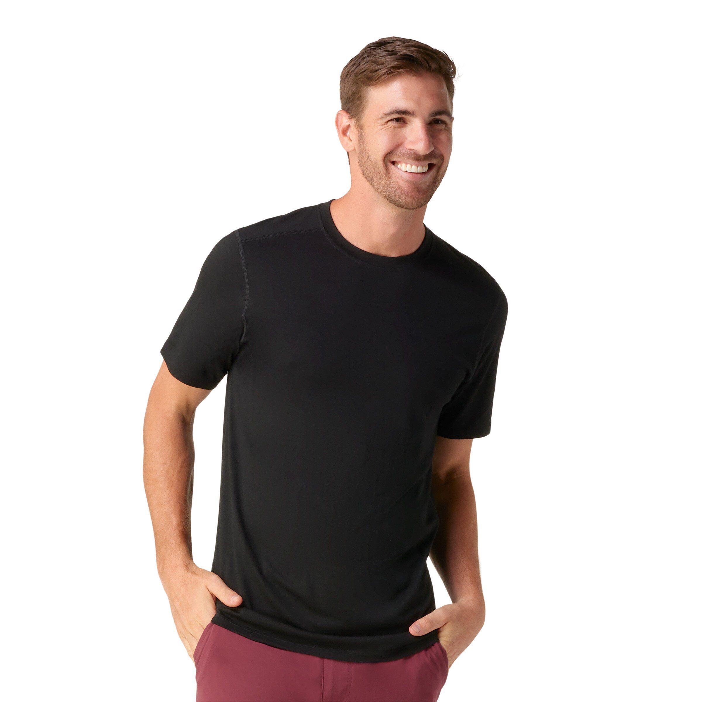 Smartwool T-Shirt Slim Fit (feuchtigkeitsabsorbierend, Merinowolle) schwarz Herren