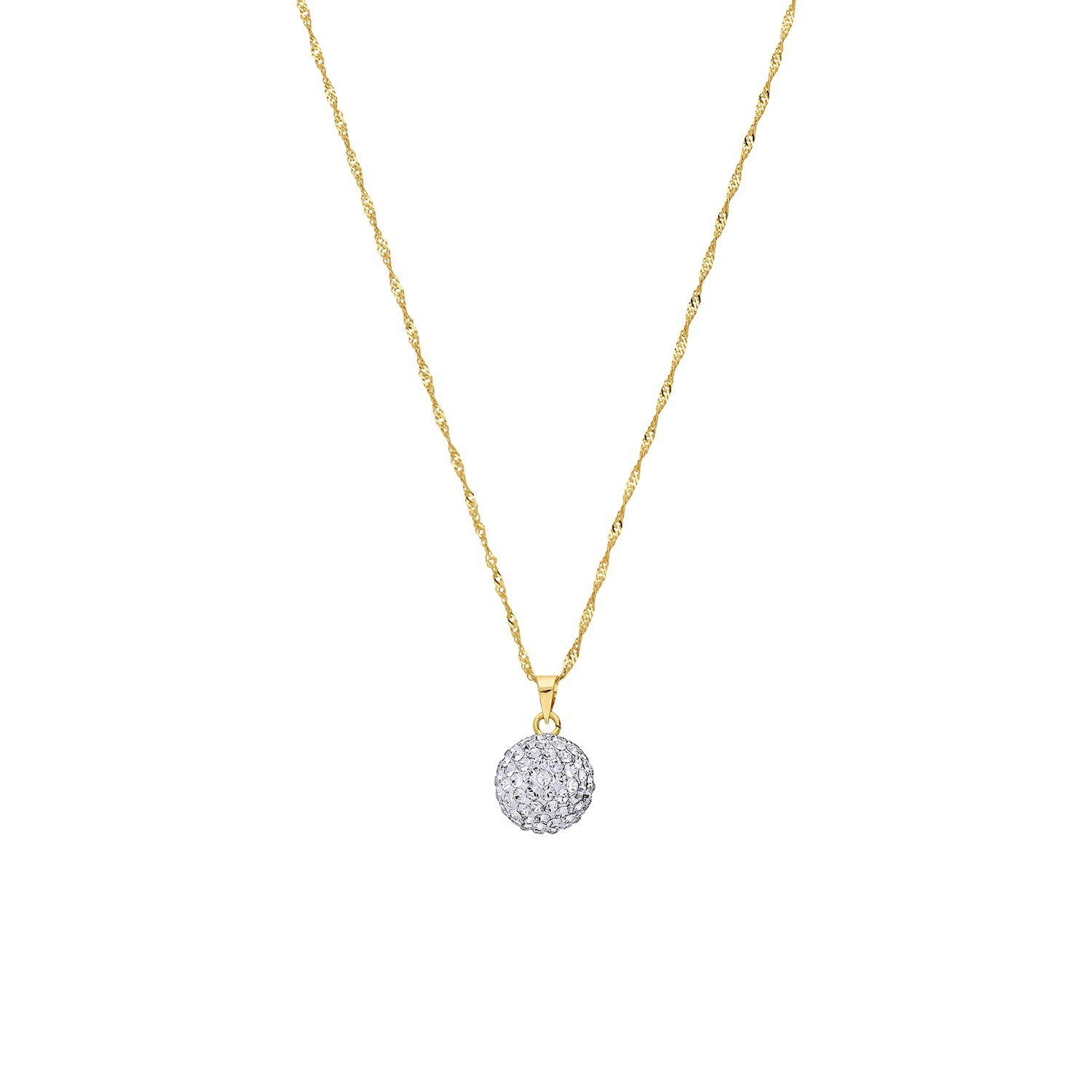 LUCARDI Kette mit Anhänger Halskette - 585 Gold - Gold - Kristall - Damen