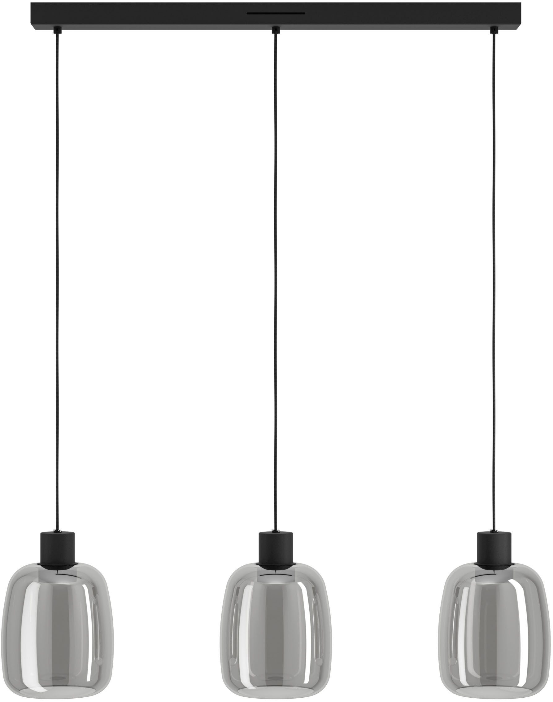 EGLO Hängeleuchte MOLOCHIO-Z Pendellampe - Stahl - LED - 3X3,7W - IP20, Bluetooth, CCT - über Fernbedienung, Dimmfunktion, Farbwechsel, Memoryfunktion, Nachtlichtfunktion, RGB, Weckerfunktion, dimmbar über Fernbedienung, mehrere Helligkeitsstufen, LED fest integriert, Kaltweiß, Neutralweiß, Warmweiß, Hängelampe, Deckenlampe, Wohnzimmer, Esszimmer, L88 x B12,5 x H110 cm