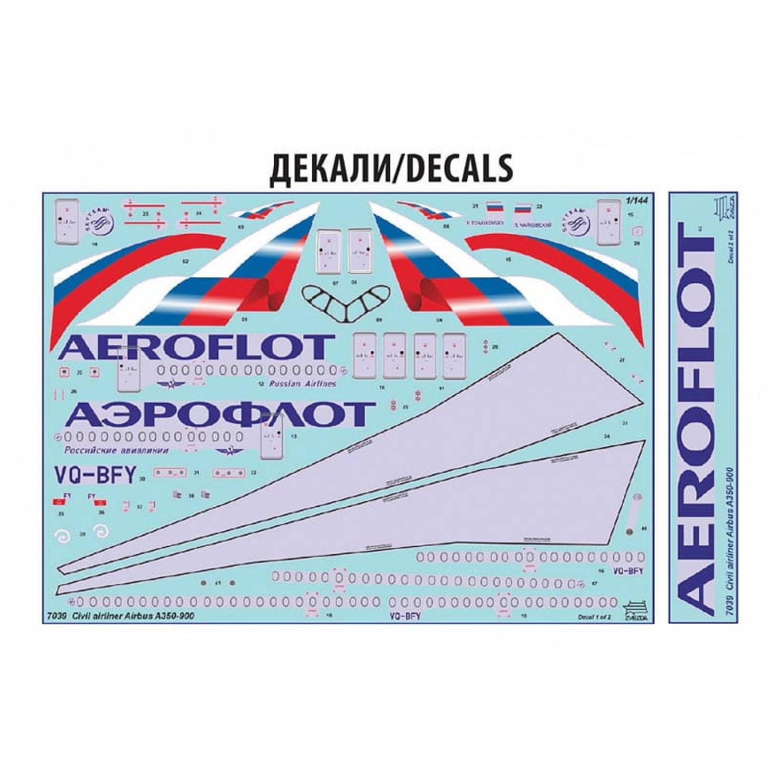 Zvezda Modellbausatz AIRBUS A350-900 / 1:144, Maßstab 1:144