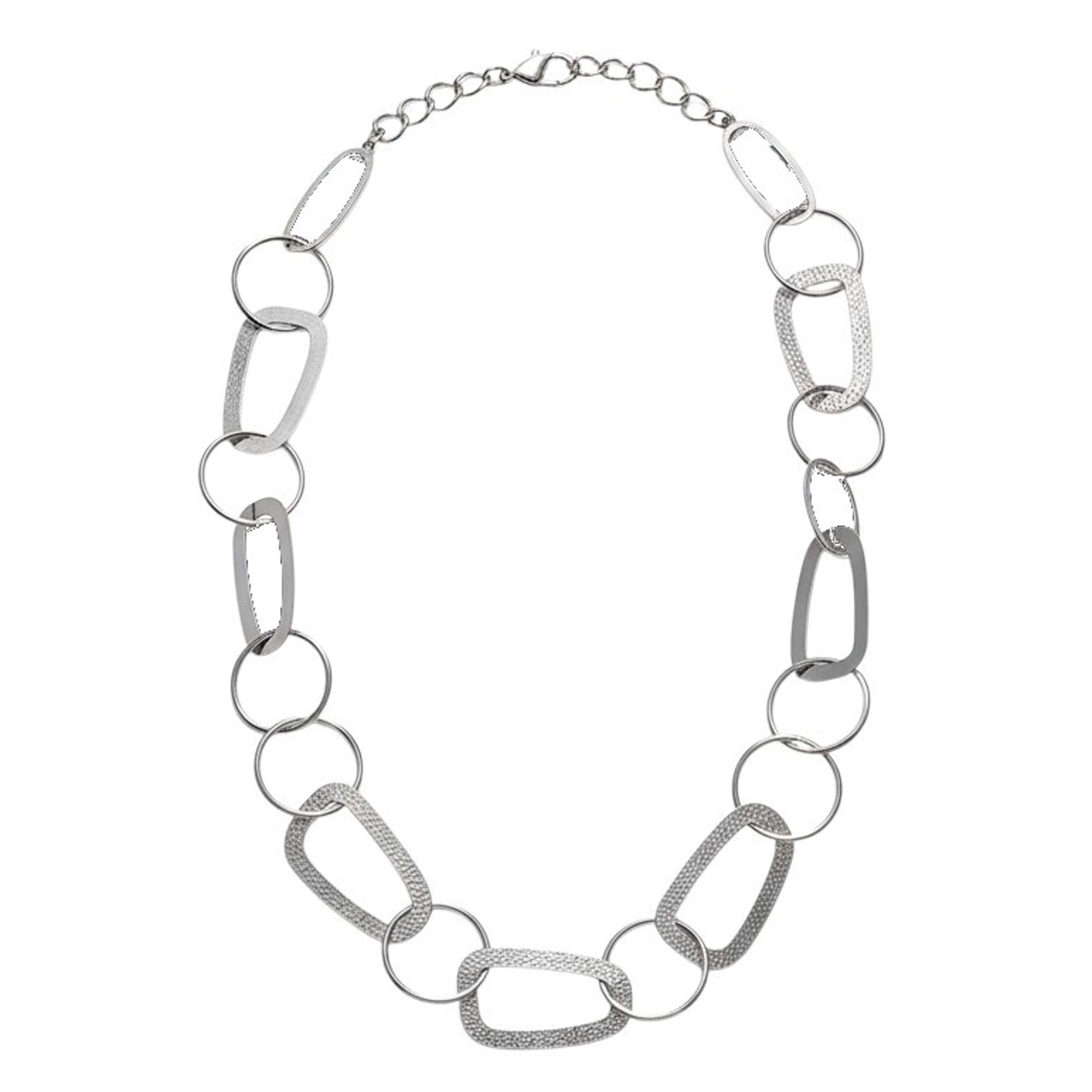 Lange Kette Damen Pulloverkette Gold Schwarz od. Silber