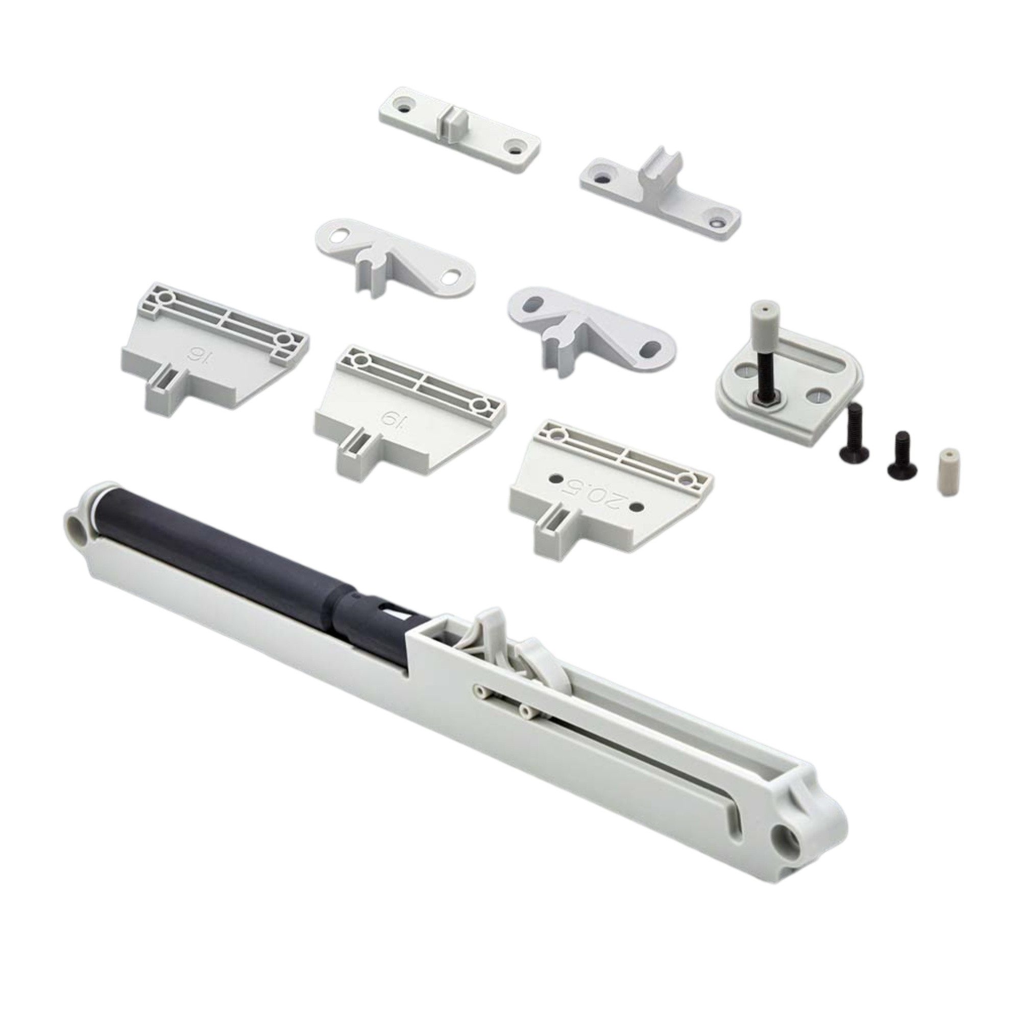 ViD Türdämpfer Set aus Dämpfungseinheit + Aktivatoren für Schubladen & Schiebetüren