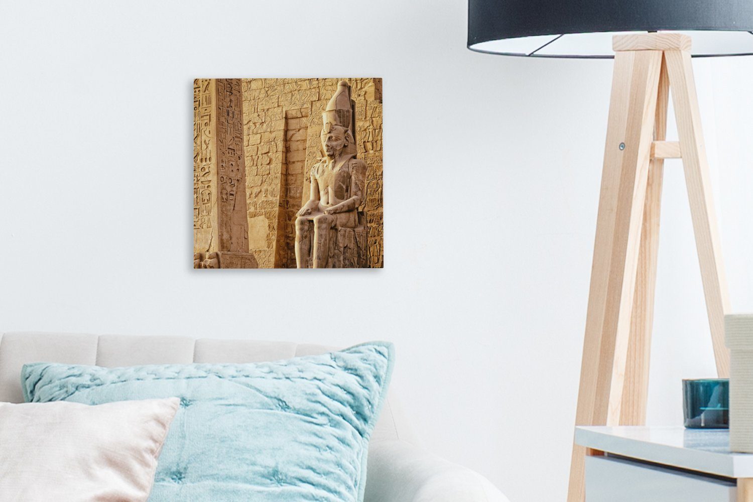 Schlafzimmer St), Statue Ägypten (1 Pharao, Leinwandbild - Bilder OneMillionCanvasses® Leinwand für Wohnzimmer -
