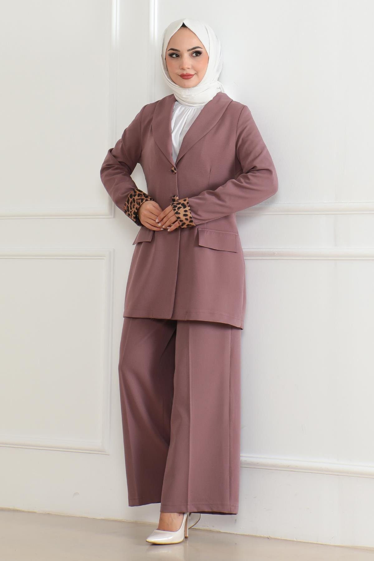 MODAMİHRAM Tunikakleid Leopardenmuster Set Indigo 19218 günstig online kaufen