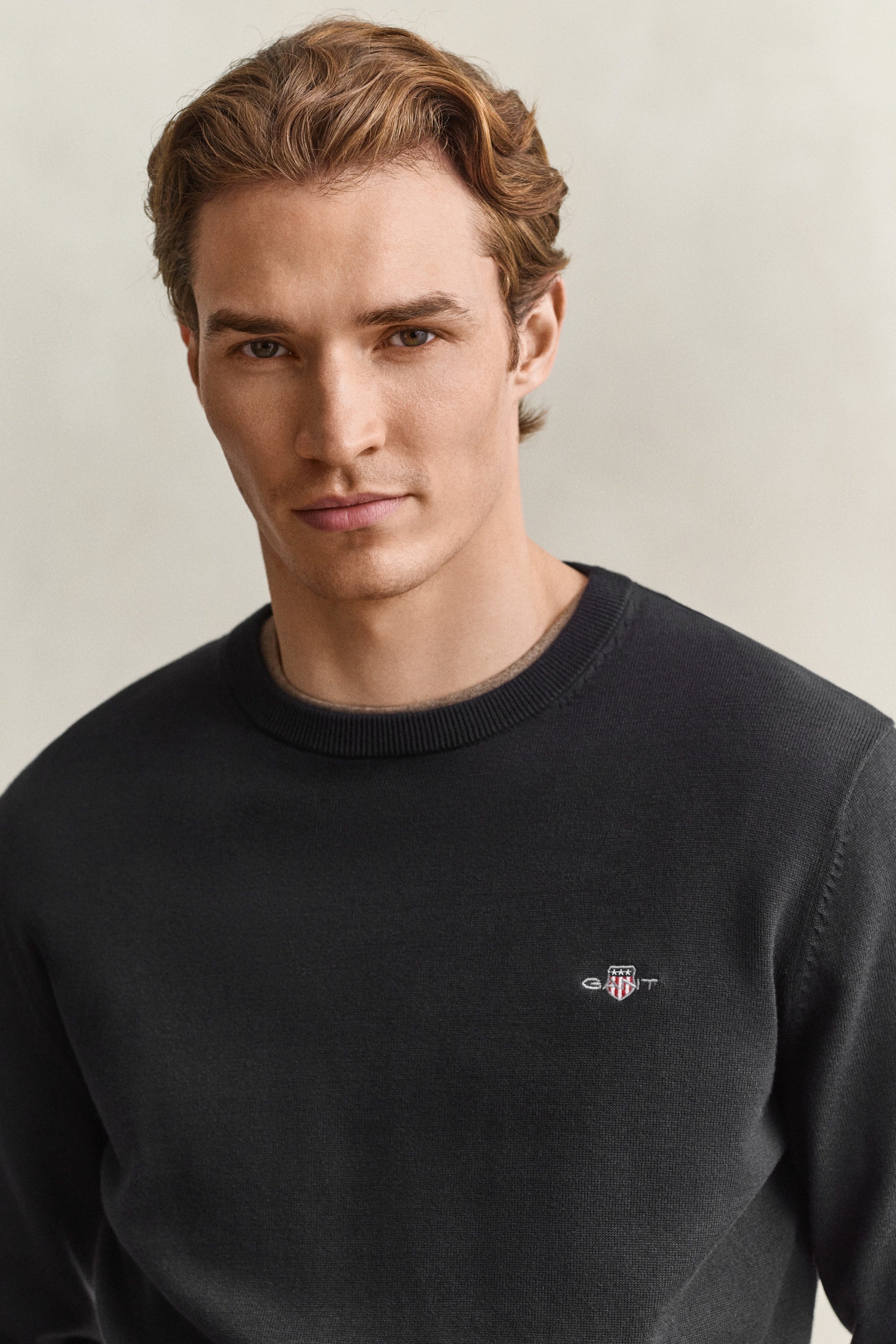 Gant Rundhalspullover CLASSIC COTTON Regular fit mit Rundhalsausschnitt