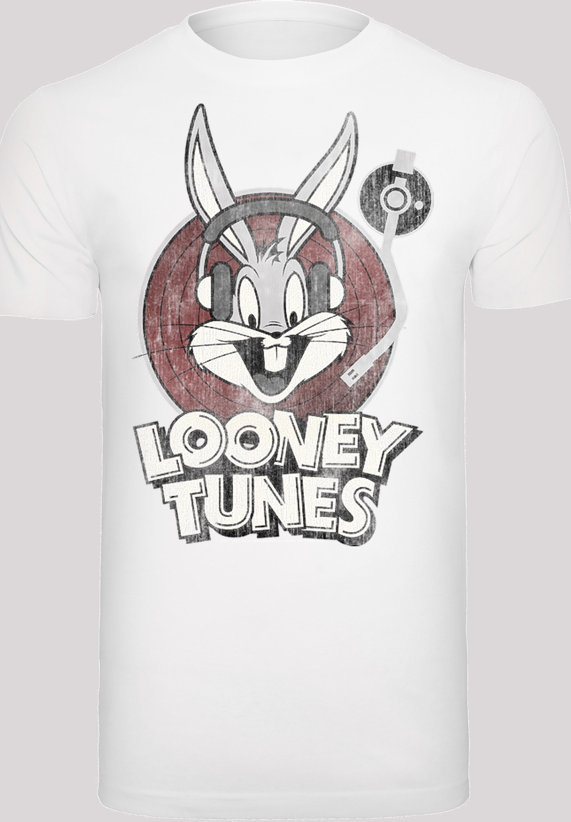 white Bugs (1-tlg) Kurzarmshirt F4NT4STIC with Bunny Herren Neck Tunes Round Looney T-Shirt