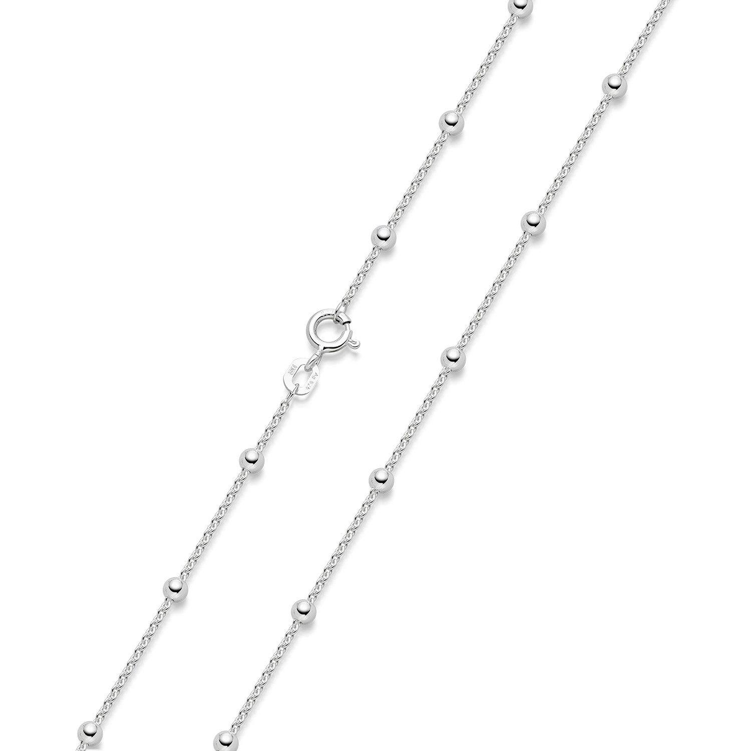 Materia Silberkette Kugelkette Damen Mädchen Silber 40-70cm K118, 925 Sterling Silber