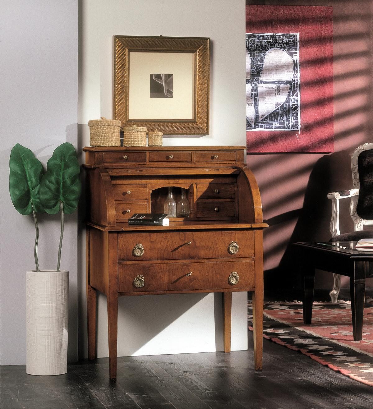 JVmoebel Sekretär Vintage Art Deco Schreibtisch aus Holz in Braun mit Schubladen (1 St., Sekretär), Made in Europa