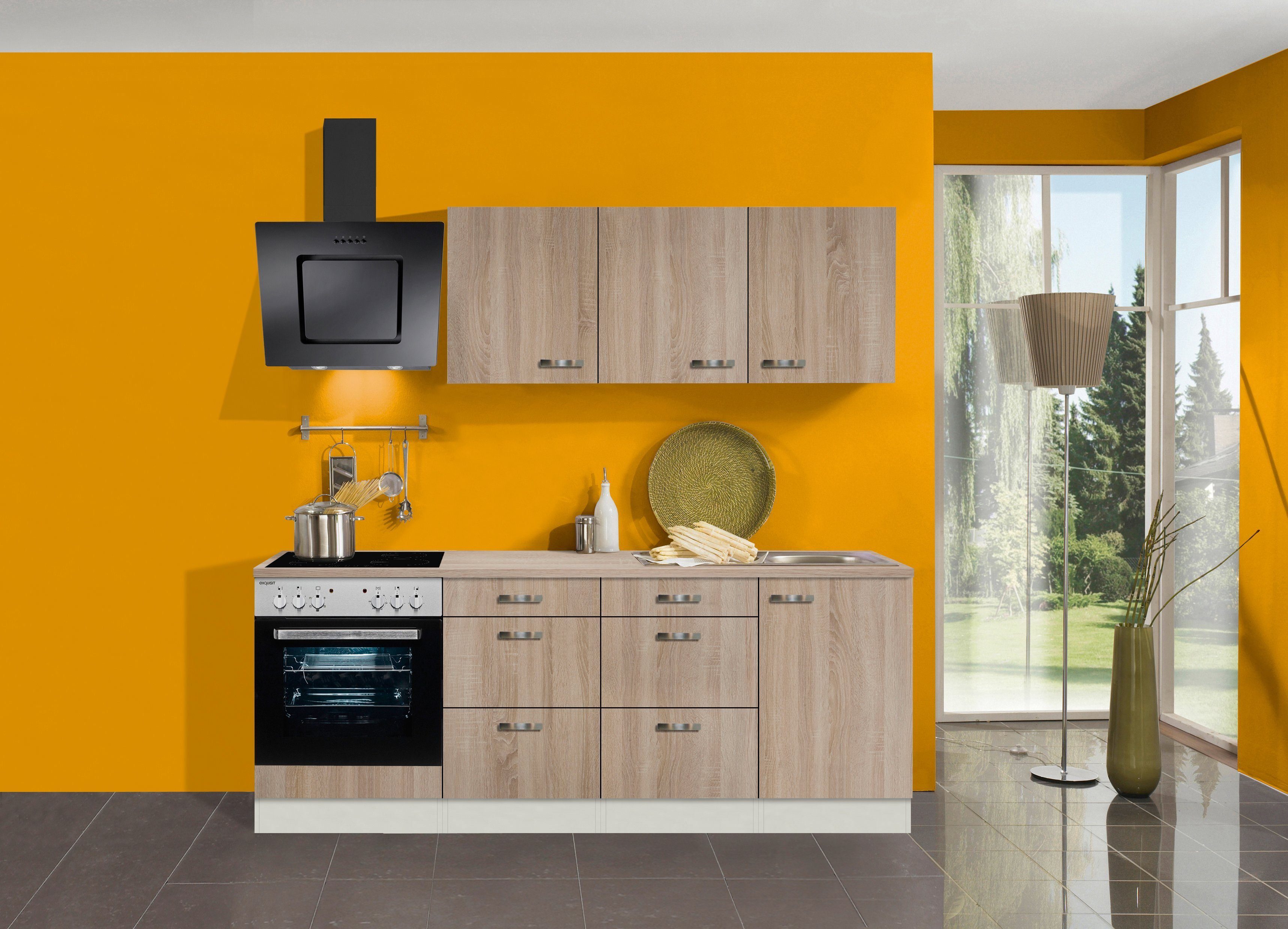 Küchenzeile Padua, Küchenzeile E-Geräten, OPTIFIT cm, Einbaugeräte-Set 210 mit Breite mit