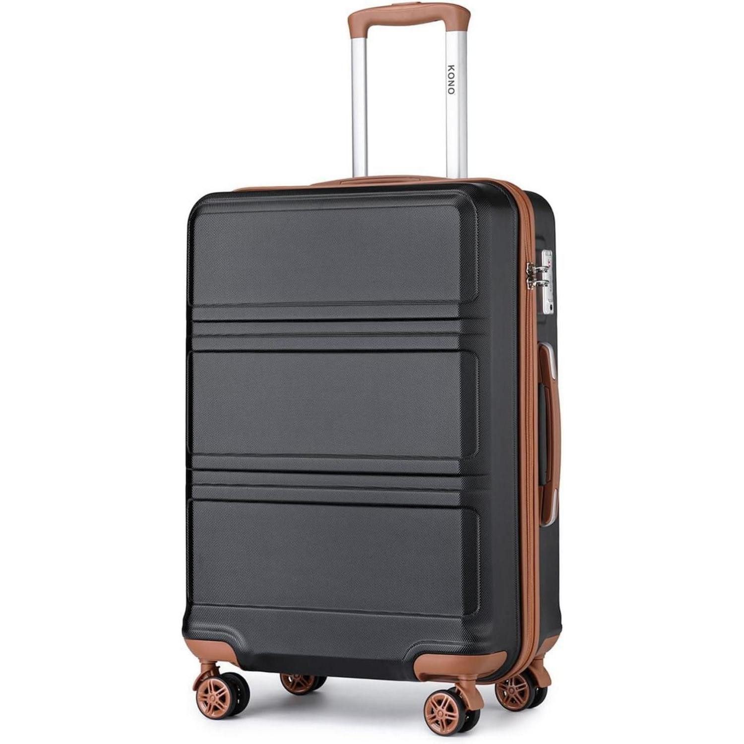 LuxusKollektion Валізи на колесахet Валізи Trolley Reisekoffer M (55cm) Schwarz Braun