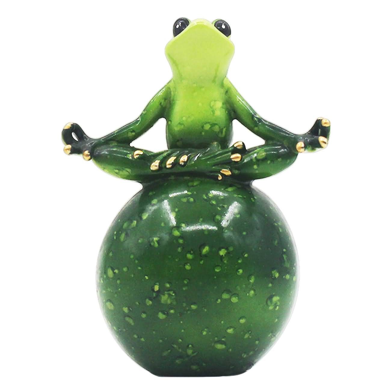 M-Diamant Dekoobjekt Dekorativer Yoga-Frosch aus grünem günstig online kaufen