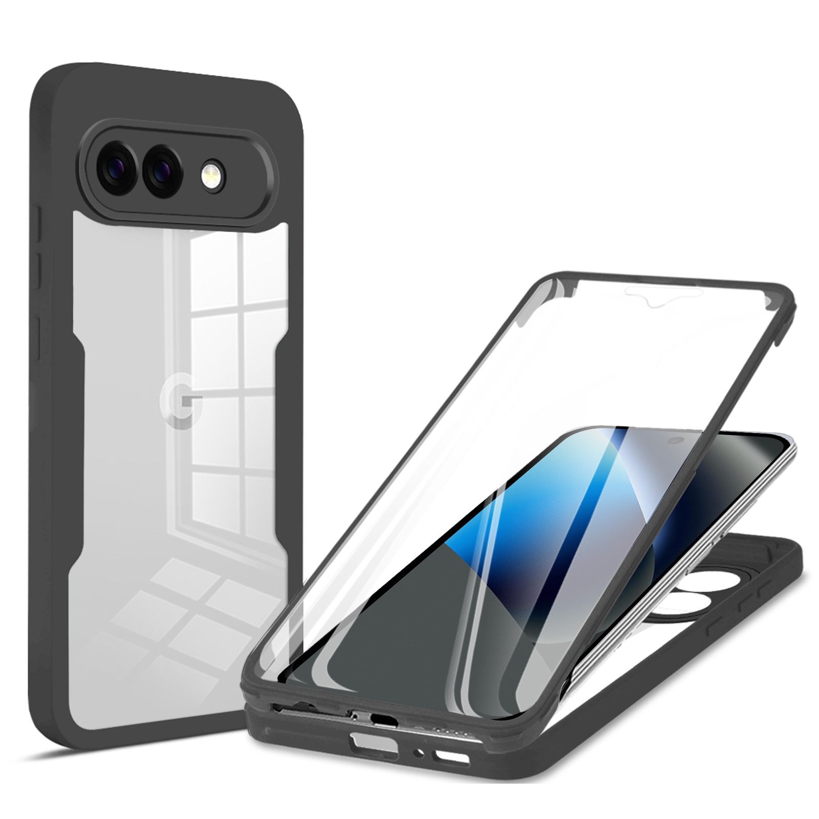 betterfon Handyhülle 360 Grad Schutzhülle für Google Pixel 10a - Full Body Case, Vollschutz Case mit integriertem Displayschutz und klarer Sicht