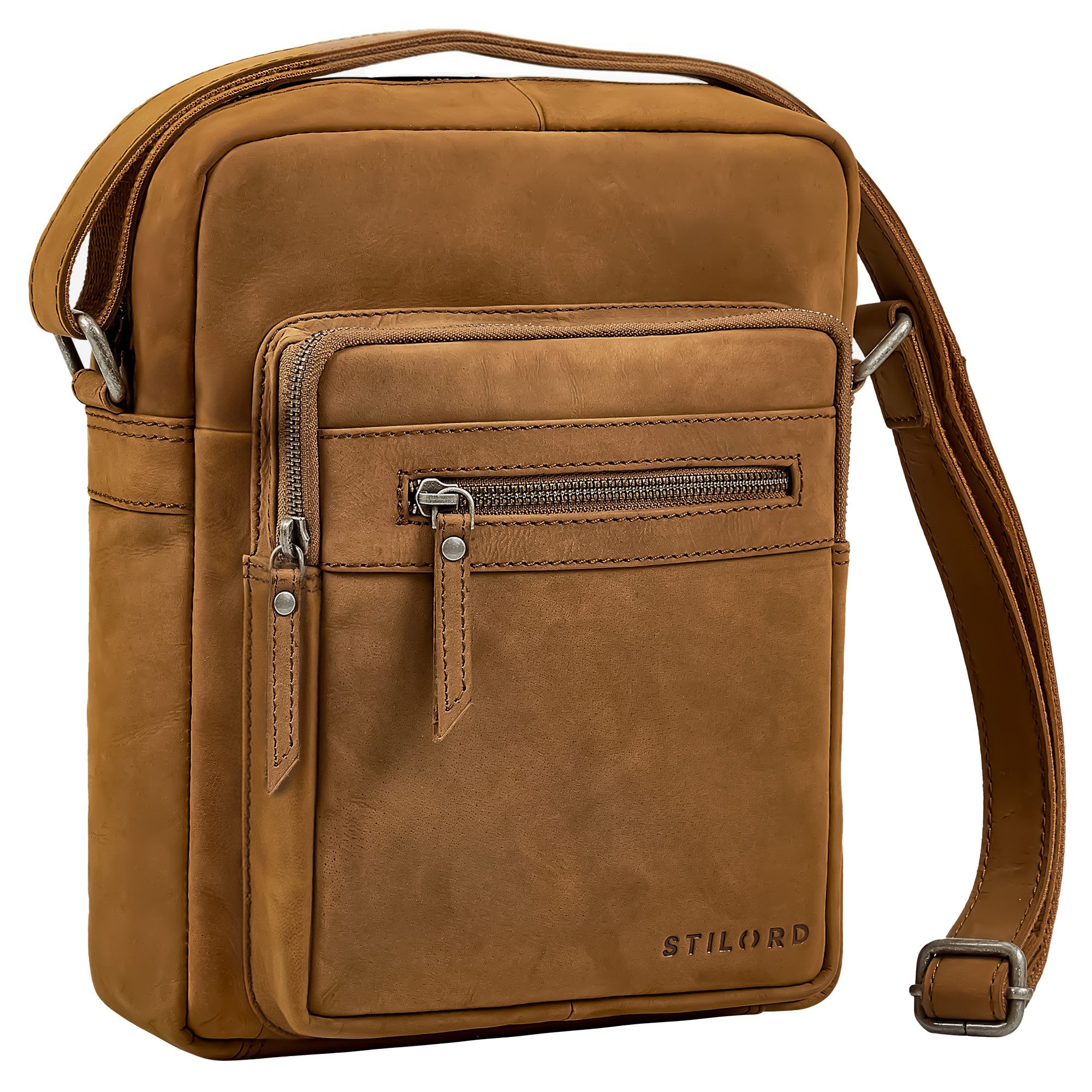 Schultertasche "Lyon" Umhängetasche Herren Klein Leder