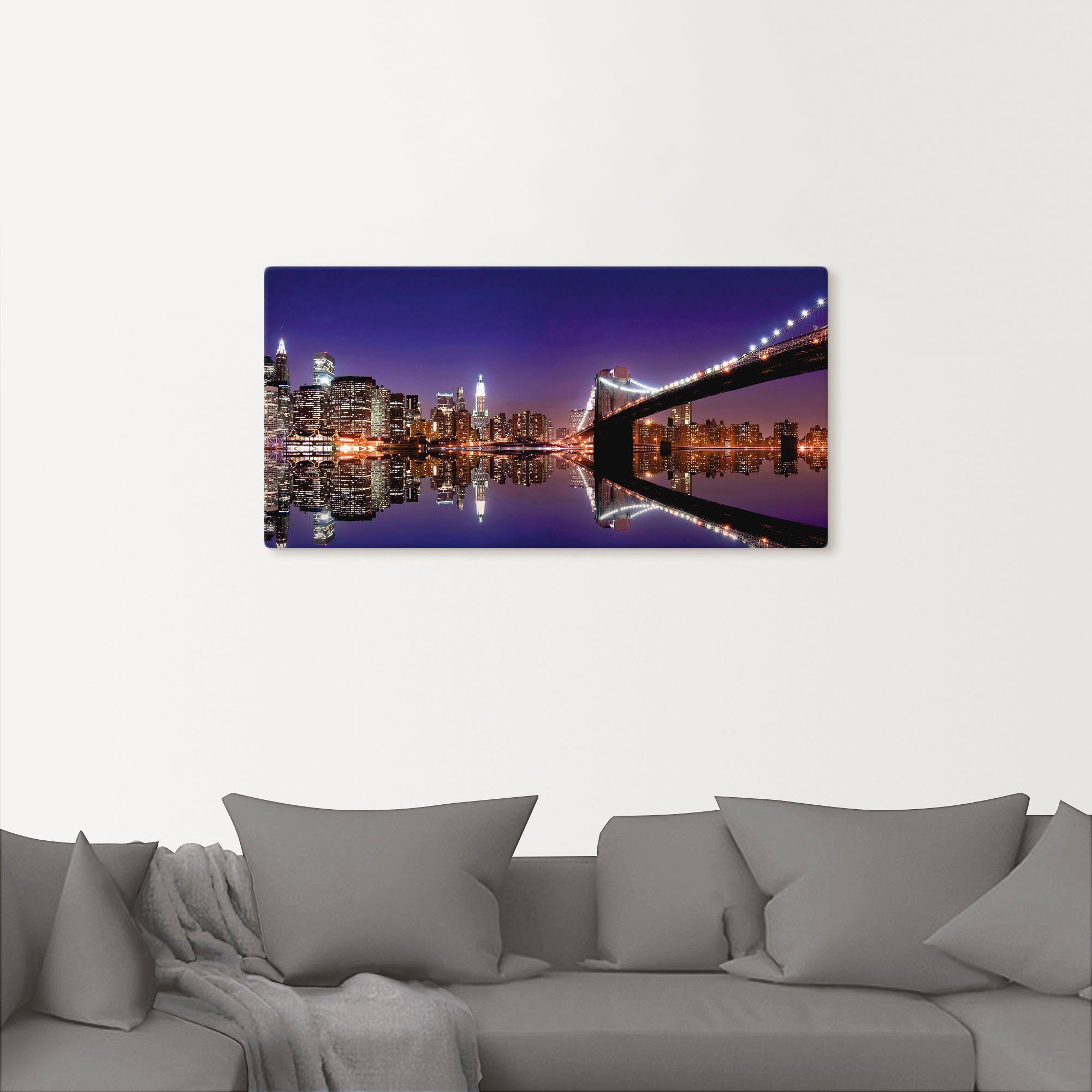 Artland Leinwandbild New York Skyline, Amerika (1 St), auf Holzrahmen gespannt