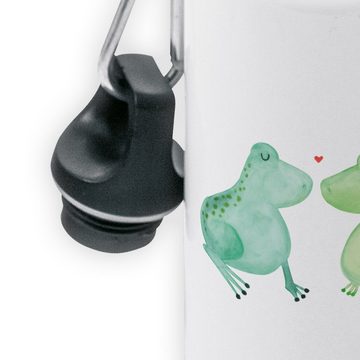 Mr. & Mrs. Panda Trinkflasche Frosch Liebe - Weiß - Geschenk, Kinder Trinkflasche, Hochzeitstag, Fr, Bruch- und auslaufsicher