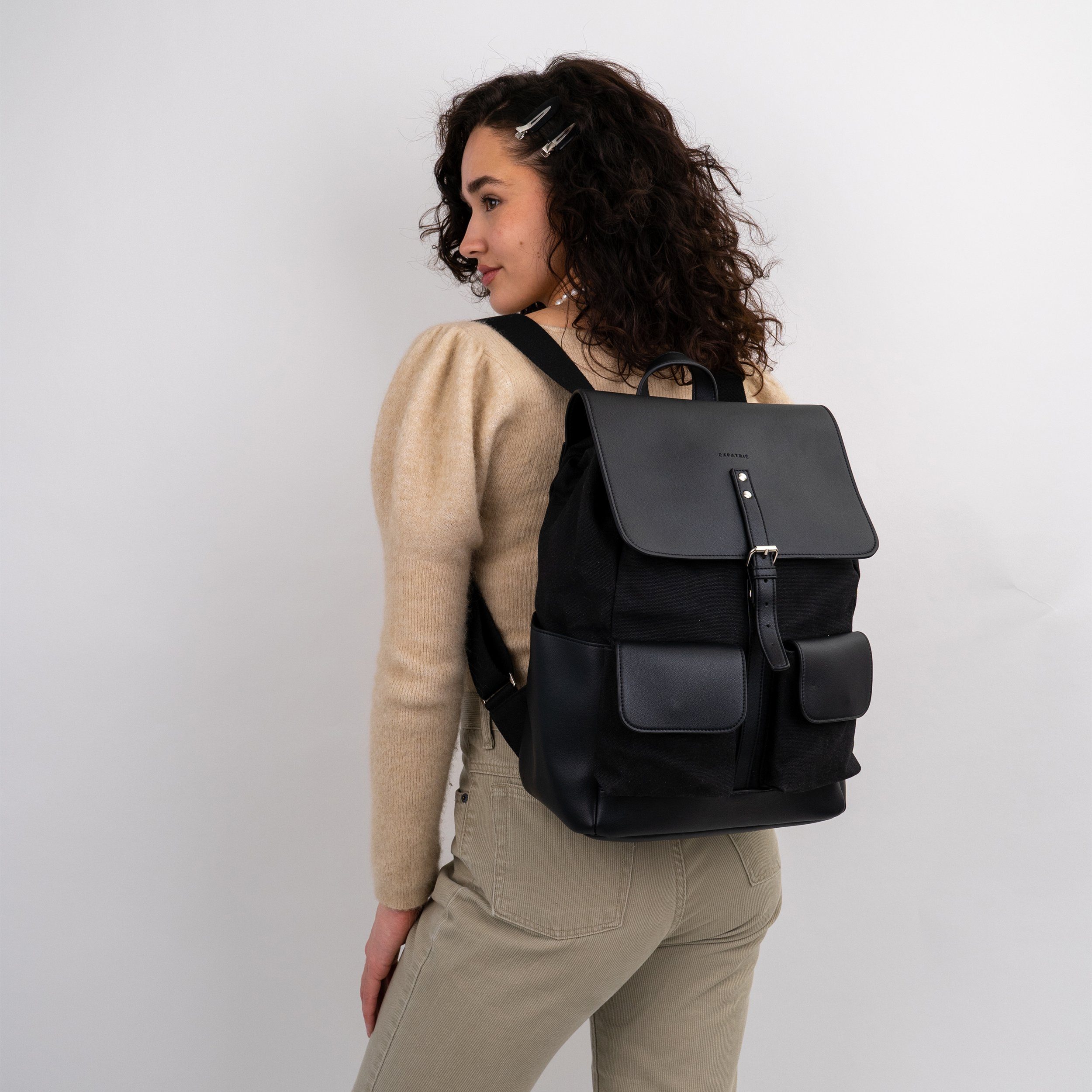 Expatrié Cityrucksack Lauren Tagesrucksack Damen mit Laptop Fach, Magnetverschluss, Laptopfach, Wasserabweisend