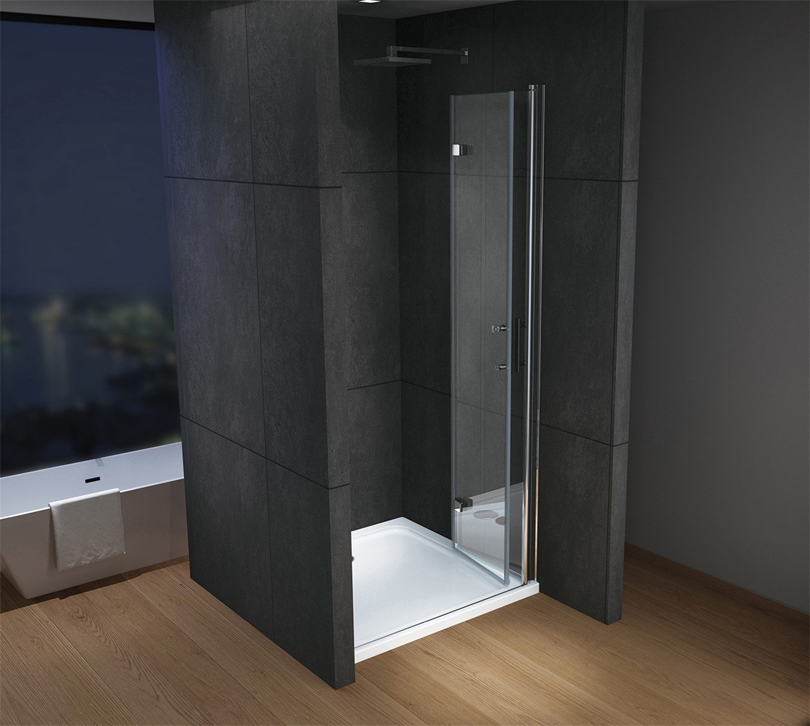 IMPTS Dusch-Falttür Nischentür Duschkabine Duschabtrennung Duschtür, 70x195 günstig online kaufen