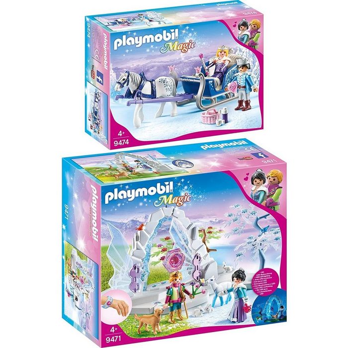 Playmobil® Spielbausteine 9471 9474 Magic 2er Set Kristalltor + Schlitten