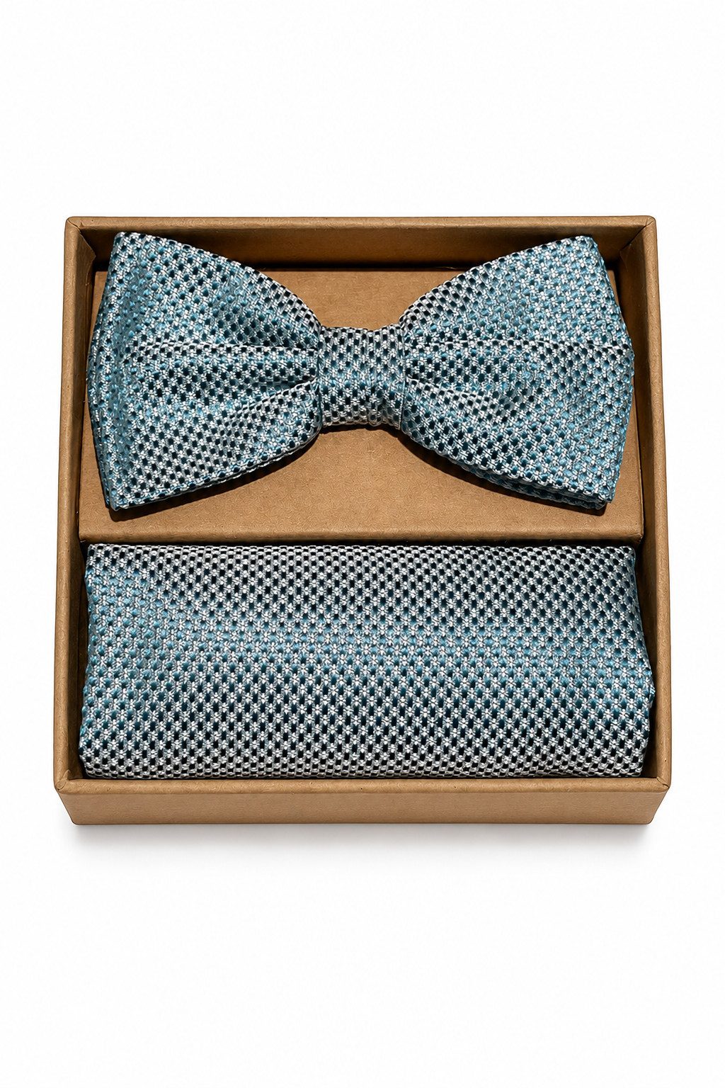 Prince Bowtie Fliege - Set Fliege Einstecktuch - Seidenfliege gemustert