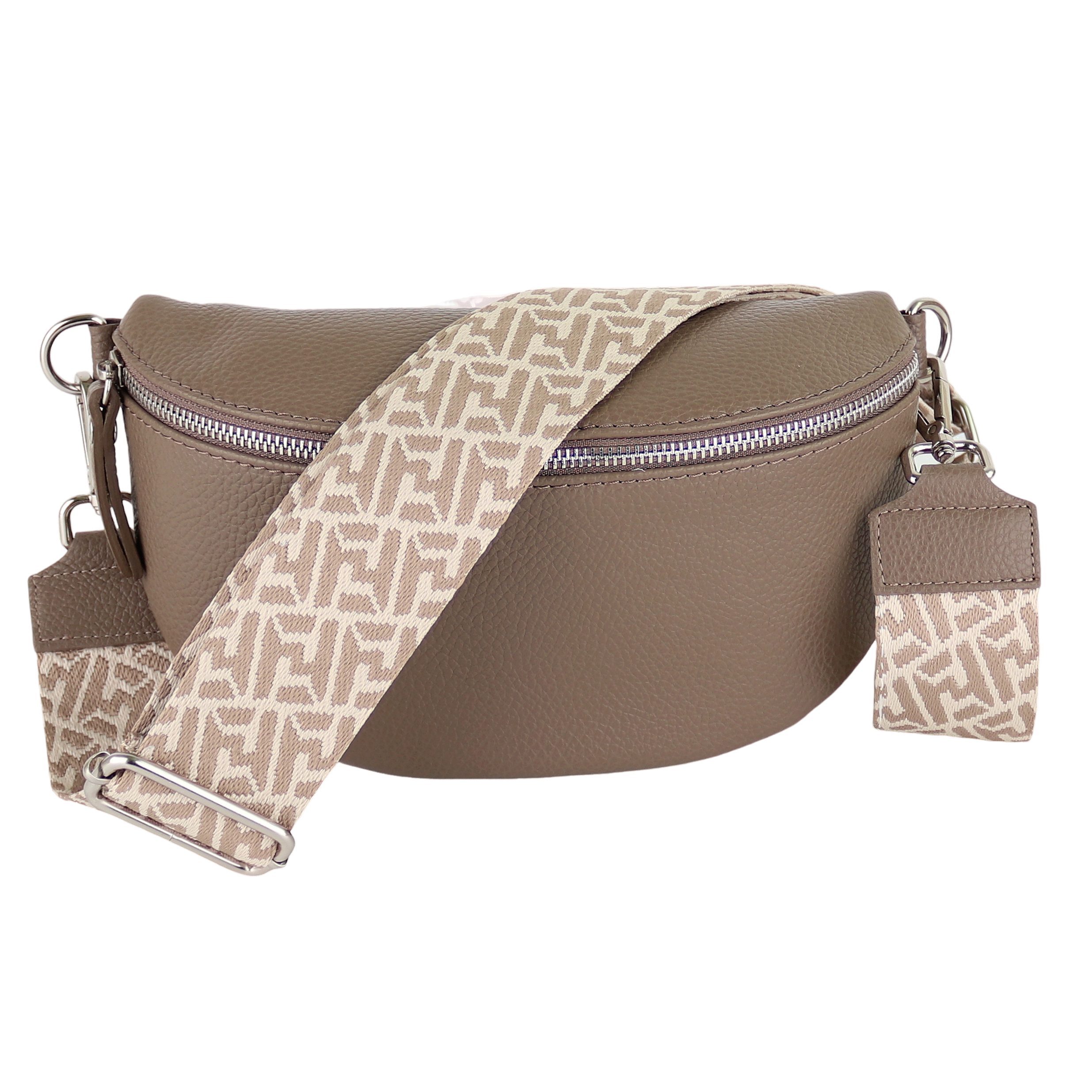 Bauchtasche Damen, Echtleder, Leder, Made in Italy, Umhängetasche, Brusttasche