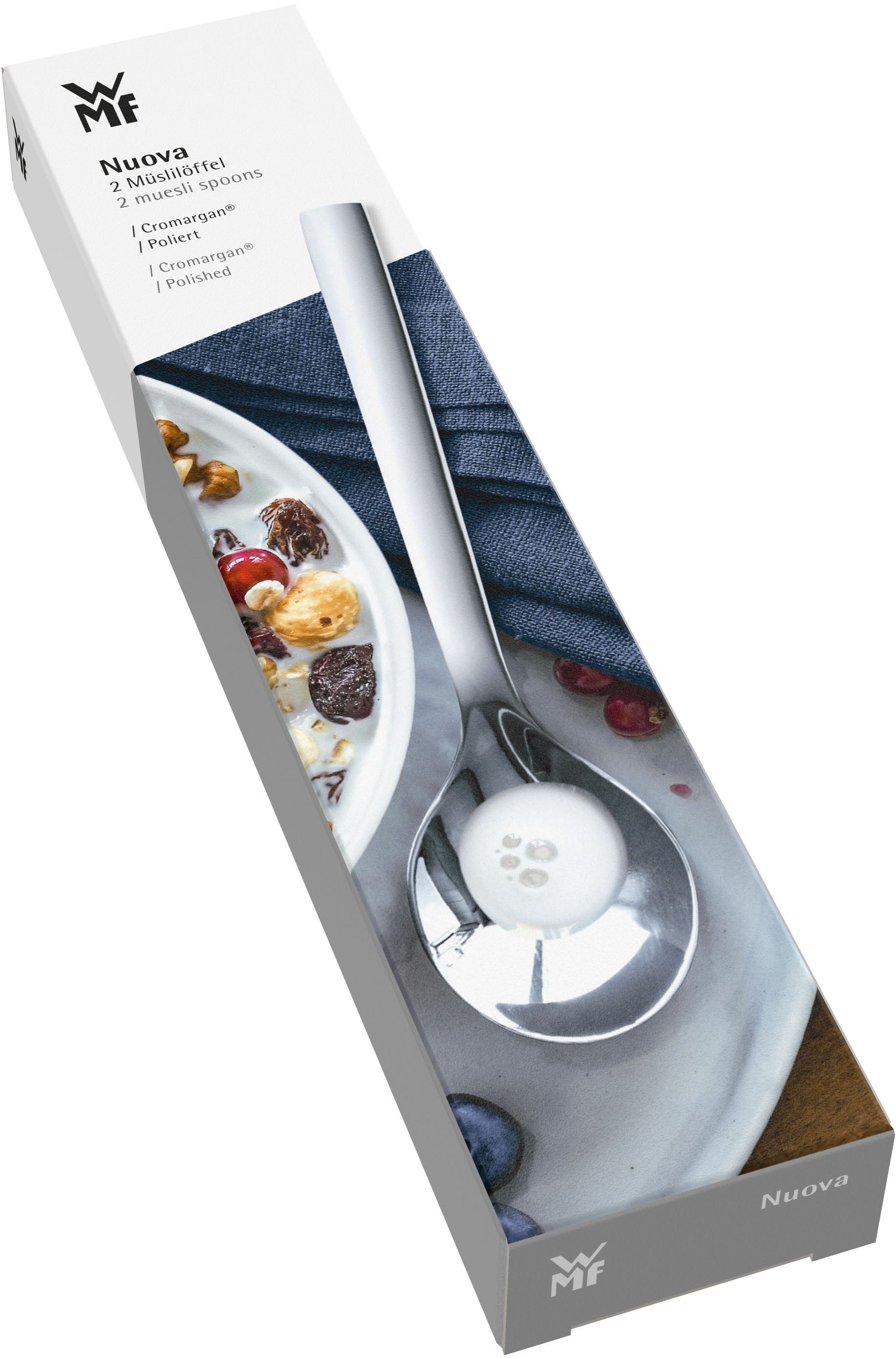 WMF Besteck-Set Nuova (2-tlg), 2 Personen, Cromargan® Edelstahl Rostfrei 18/10, 2-tlg., 16,5 cm, Cromargan Edelstahl rostfrei, Geschenkverpackung