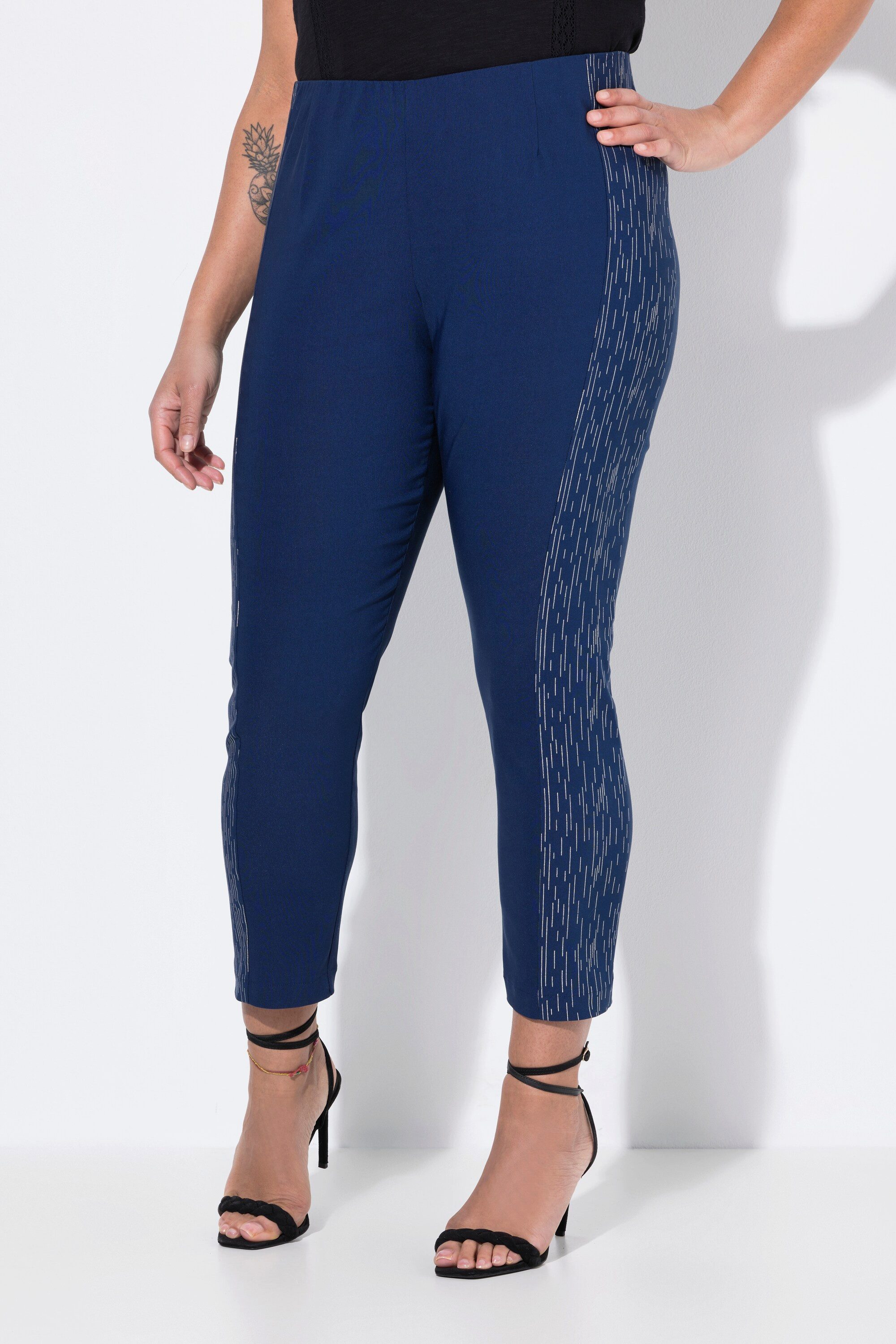 MIAMODA Schlupfhose Bengalin-Hose elastischer Slim Fit Metallic-Druck günstig online kaufen