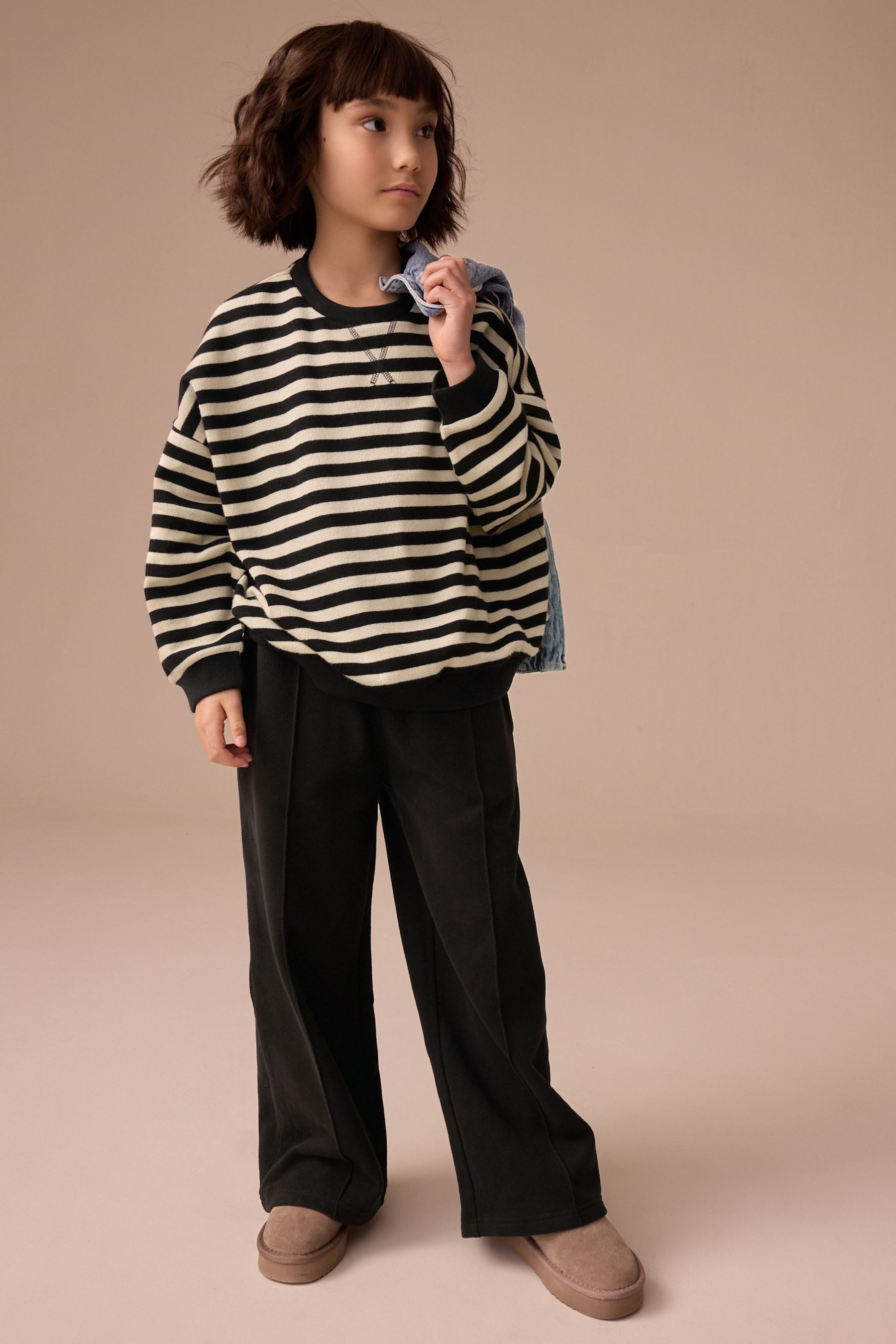 Next Sweater Geripptes, gemütliches Oversized Fit Sweatshirt (1-tlg)