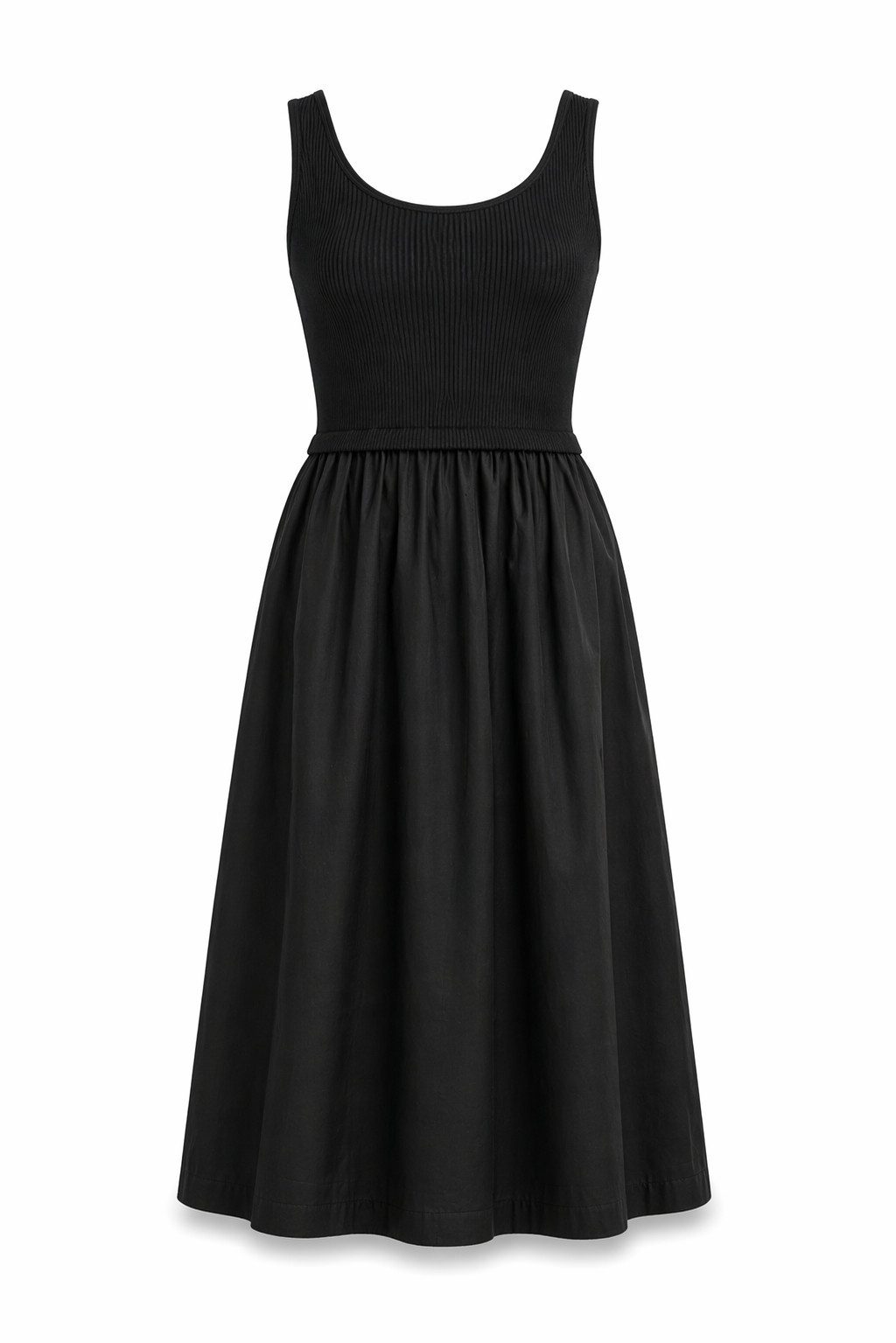 Freeman T. Porter Sommerkleid Reen Plain Kleid - Midikleid - Sommerkleid schwarz - Kleid Damen