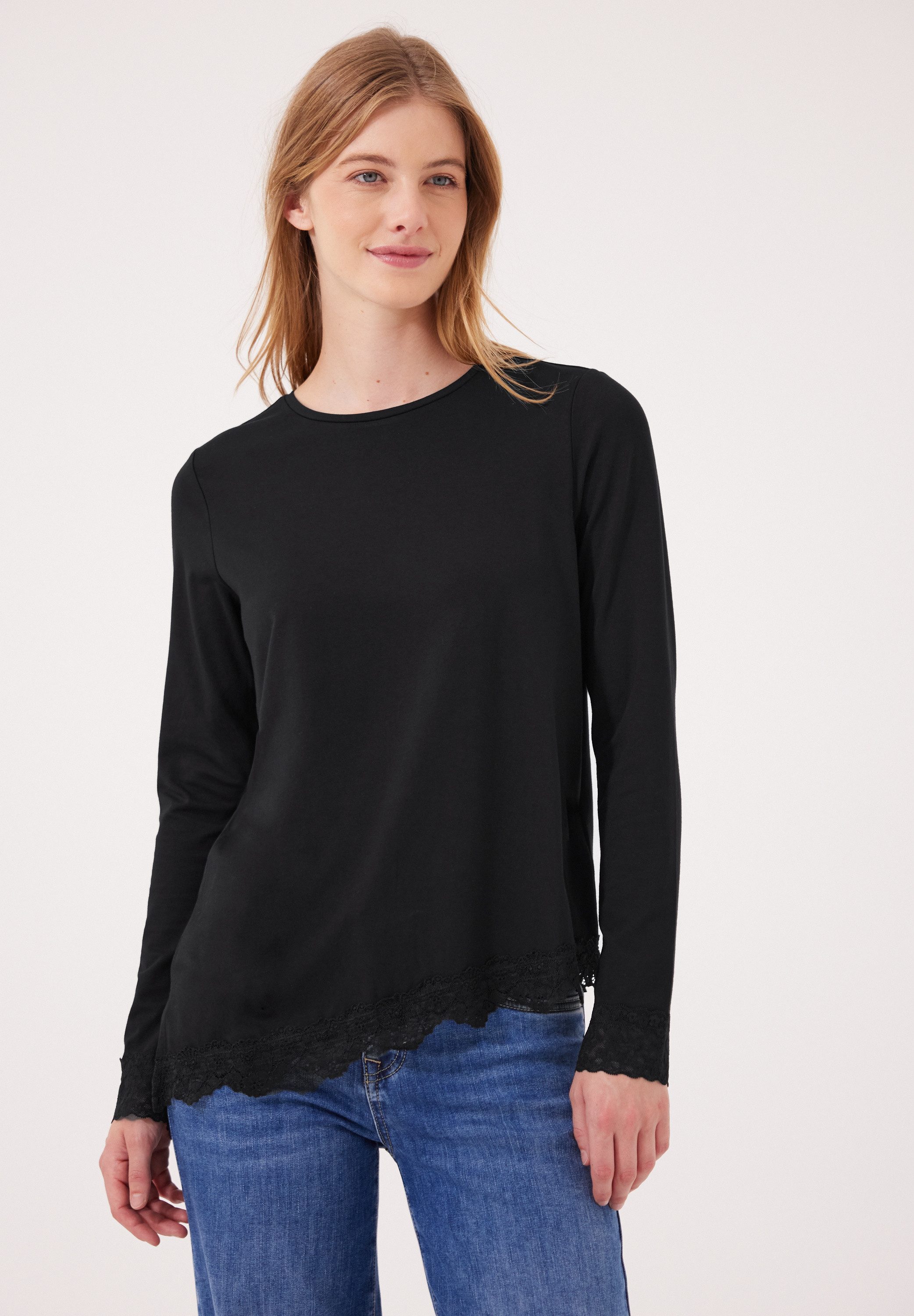STREET ONE STUDIO Langarmshirt mit Spitzendetails
