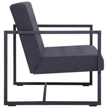 vidaXL Sofa 2-Sitzer-Sofa mit Armlehnen Dunkelgrau Stahl und Stoff
