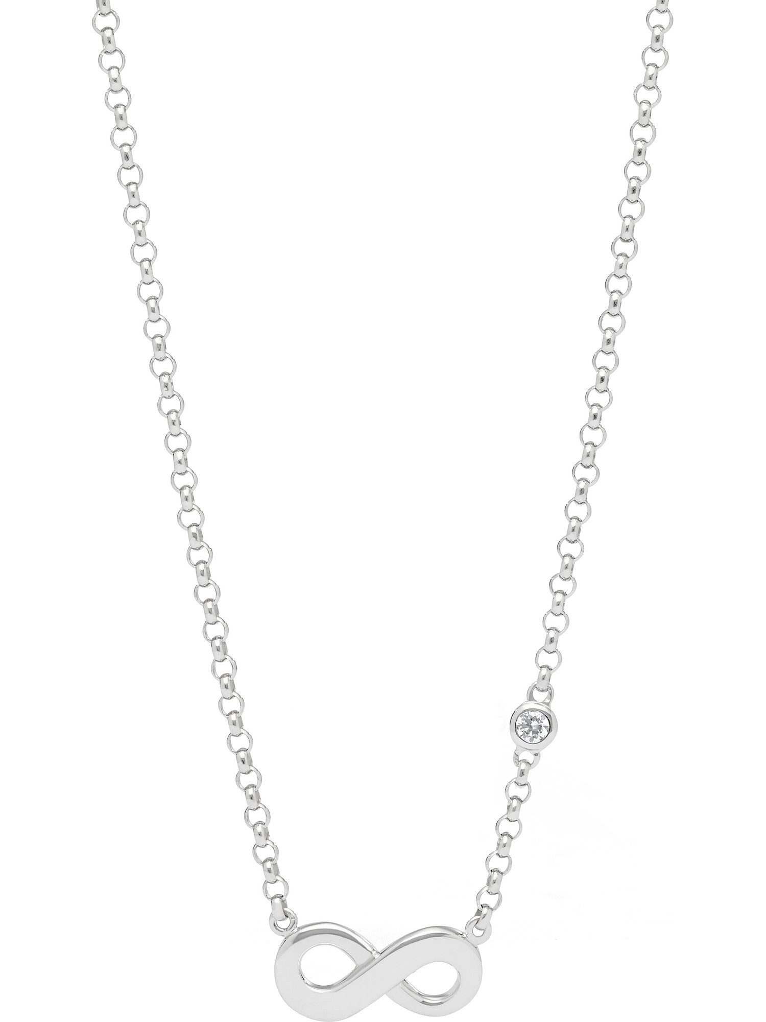 Fossil Collier Fossil Damen-Kette 925er Silber 1 Zirkon