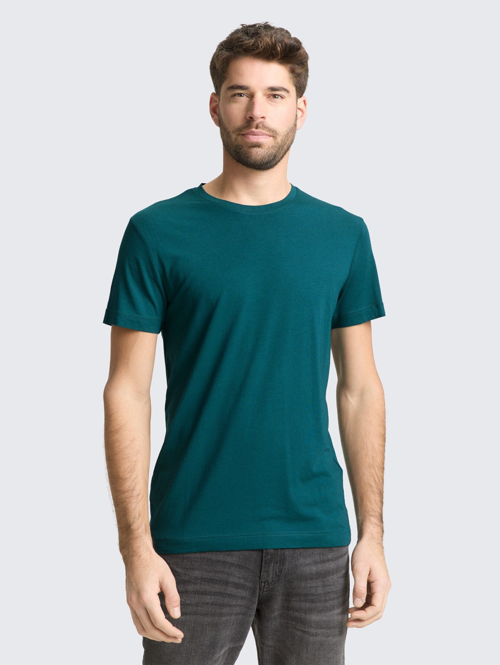 TOM TAILOR T-Shirt T-Shirt Basic Fitted T-Shirt günstig online kaufen