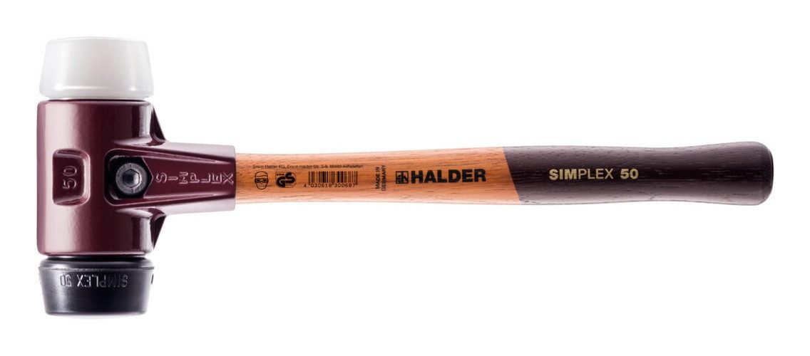 Halder KG Gummihammer, Schonhammer Simplex 60 mm Gummi / Superplastik