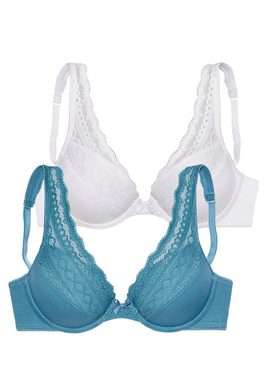 petite fleur Push-up-BH (Packung, 2 Stück) in High-Apex Schnittform, Basic Dessous