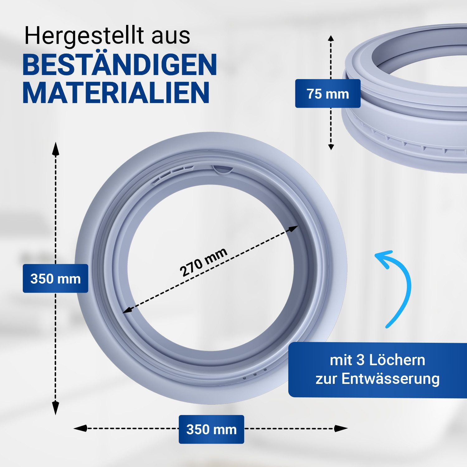 VIOKS Dichtungsring Türmanschette Ersatz für Bosch 00361127 Gummidichtung, für Frontlader Waschmaschine – Bild 3 von 5