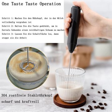 GelldG Milchaufschäumer Milchaufschäumer, tragbarer Getränkemixer, Handmaschine