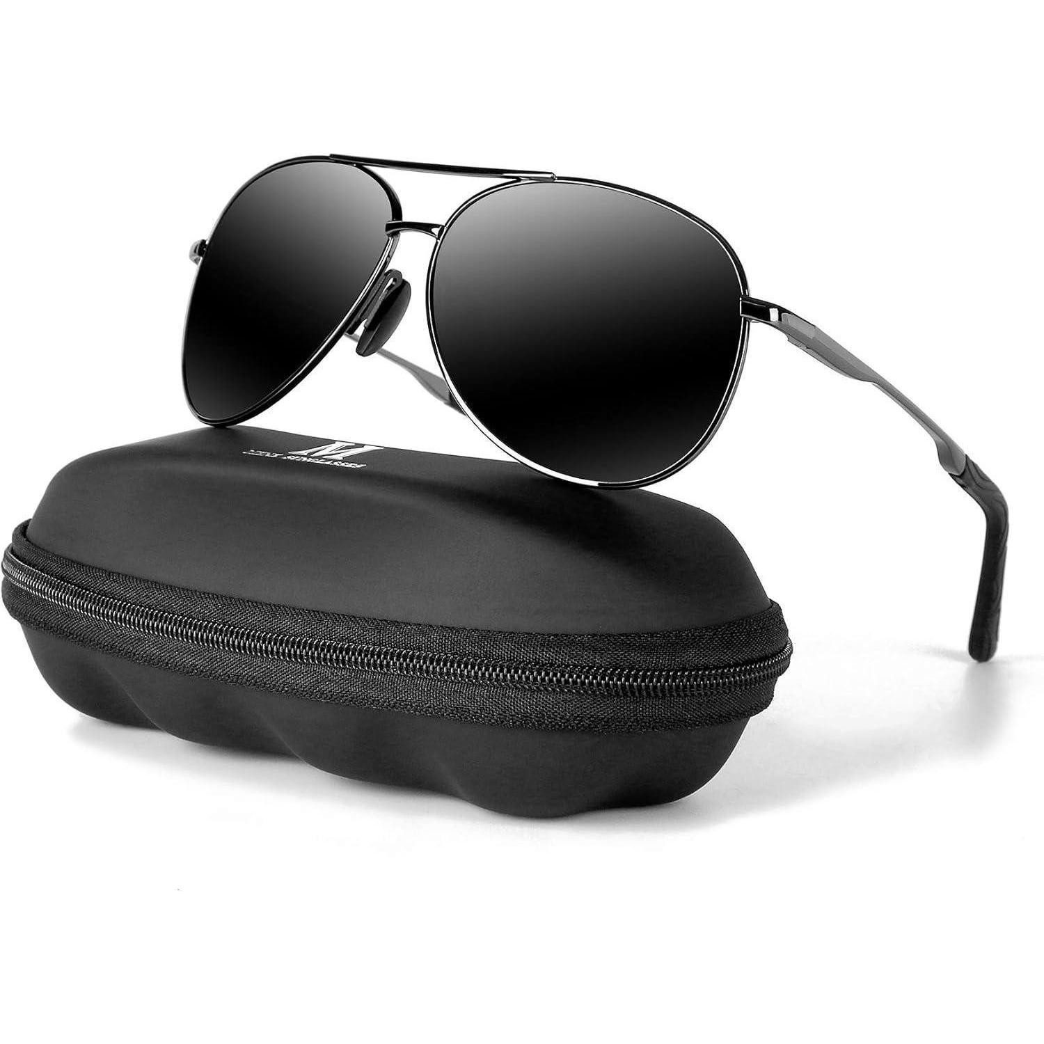 Pilotenbrille Sonnenbrille Herren Polarisiert UV400 Fahrerbrille Schwarze Asche