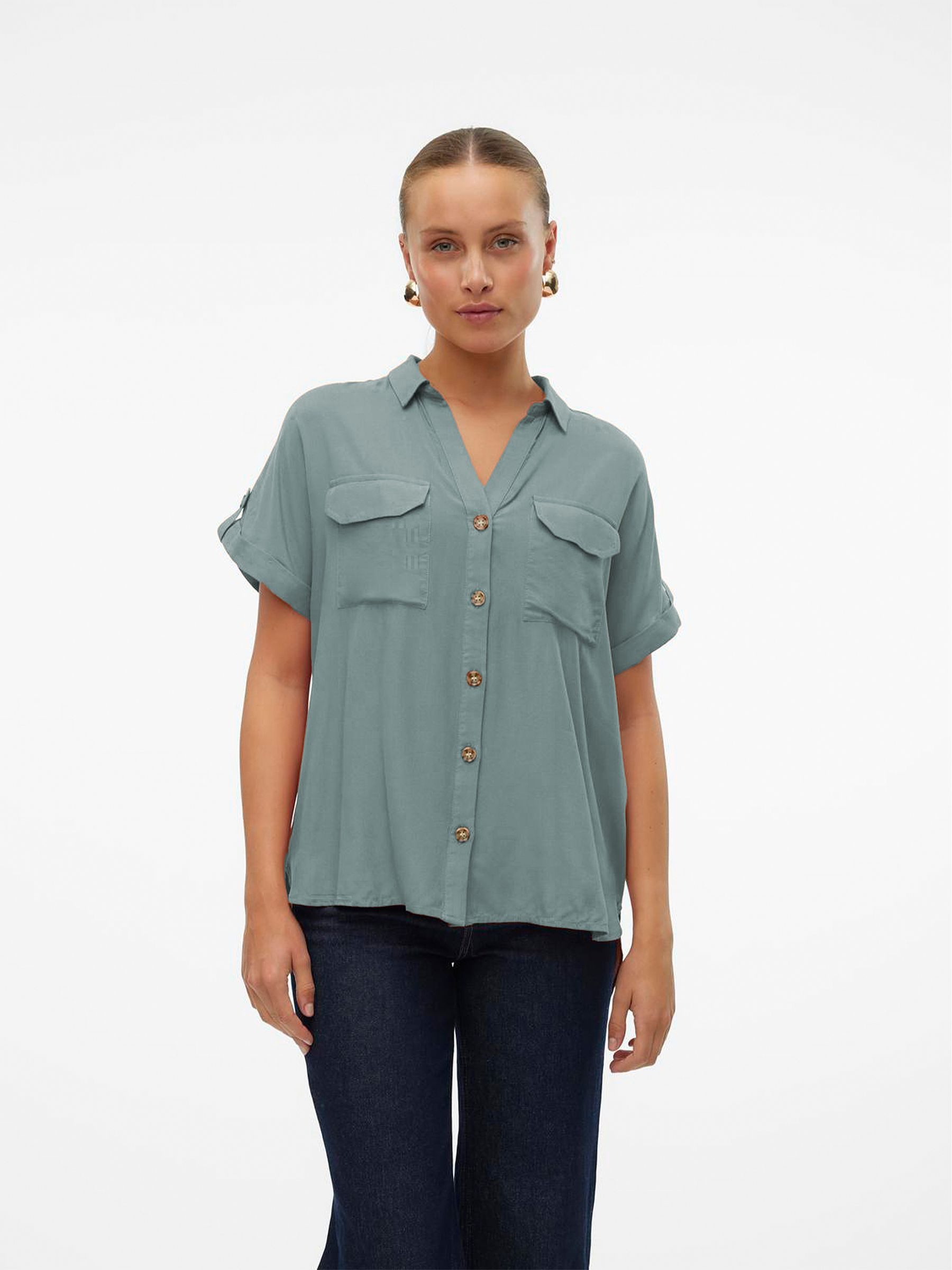Vero Moda Blusenshirt Gestreiftes Kurzarmhemd mit günstig online kaufen