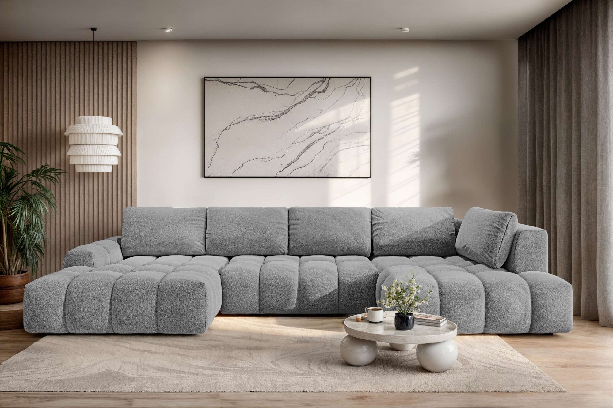 OTTO home Wohnlandschaft AZITA U-Form, Breite 363 cm - OTTO. Verlässliche Qualität., wahlweise als Schlafsofa mit Bettkasten, Bubble-Optik