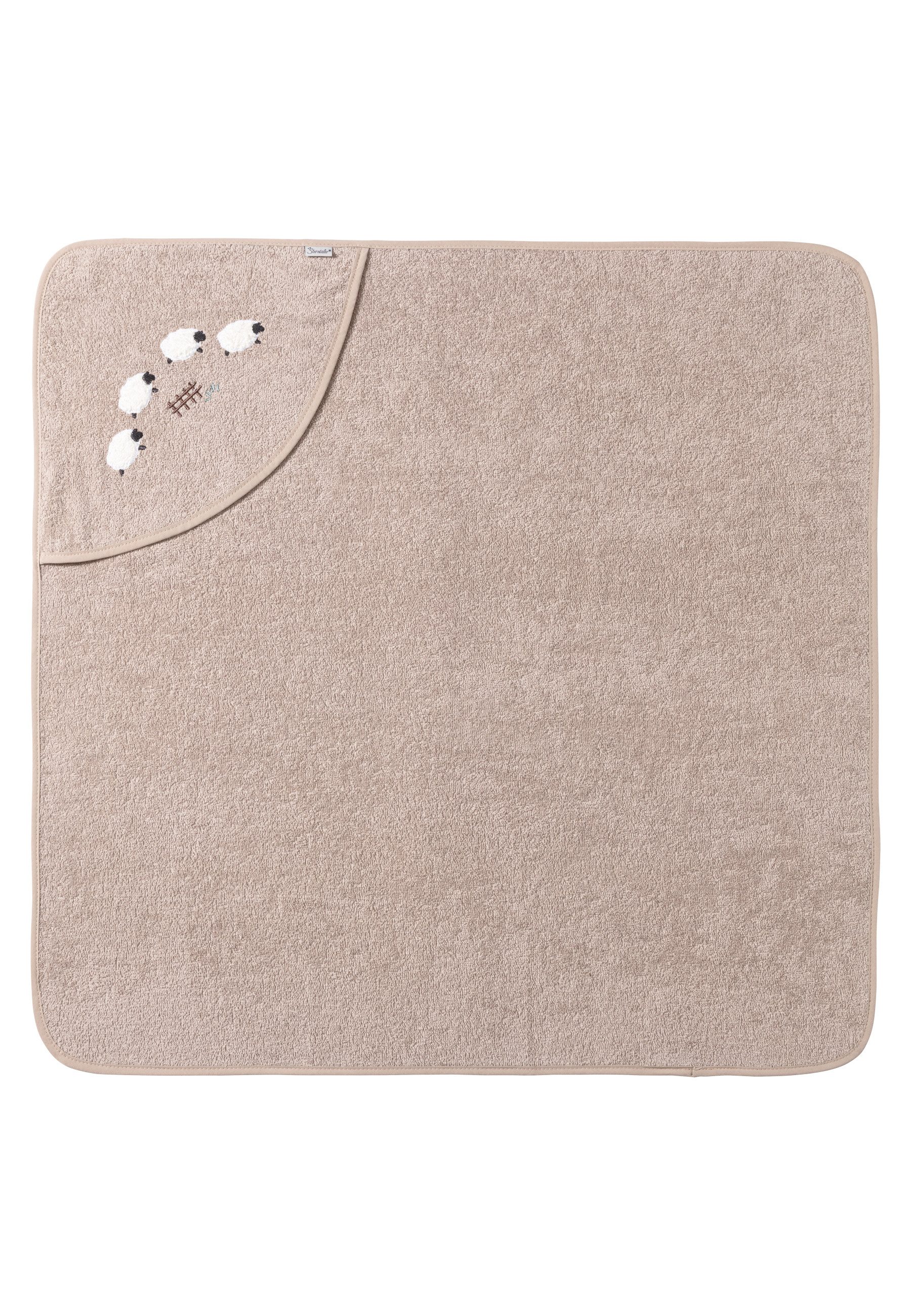 Sterntaler® Badetücher Kapuzenbadetuch 80x80 cm SCHAF Flocke, Frottee (1-St)