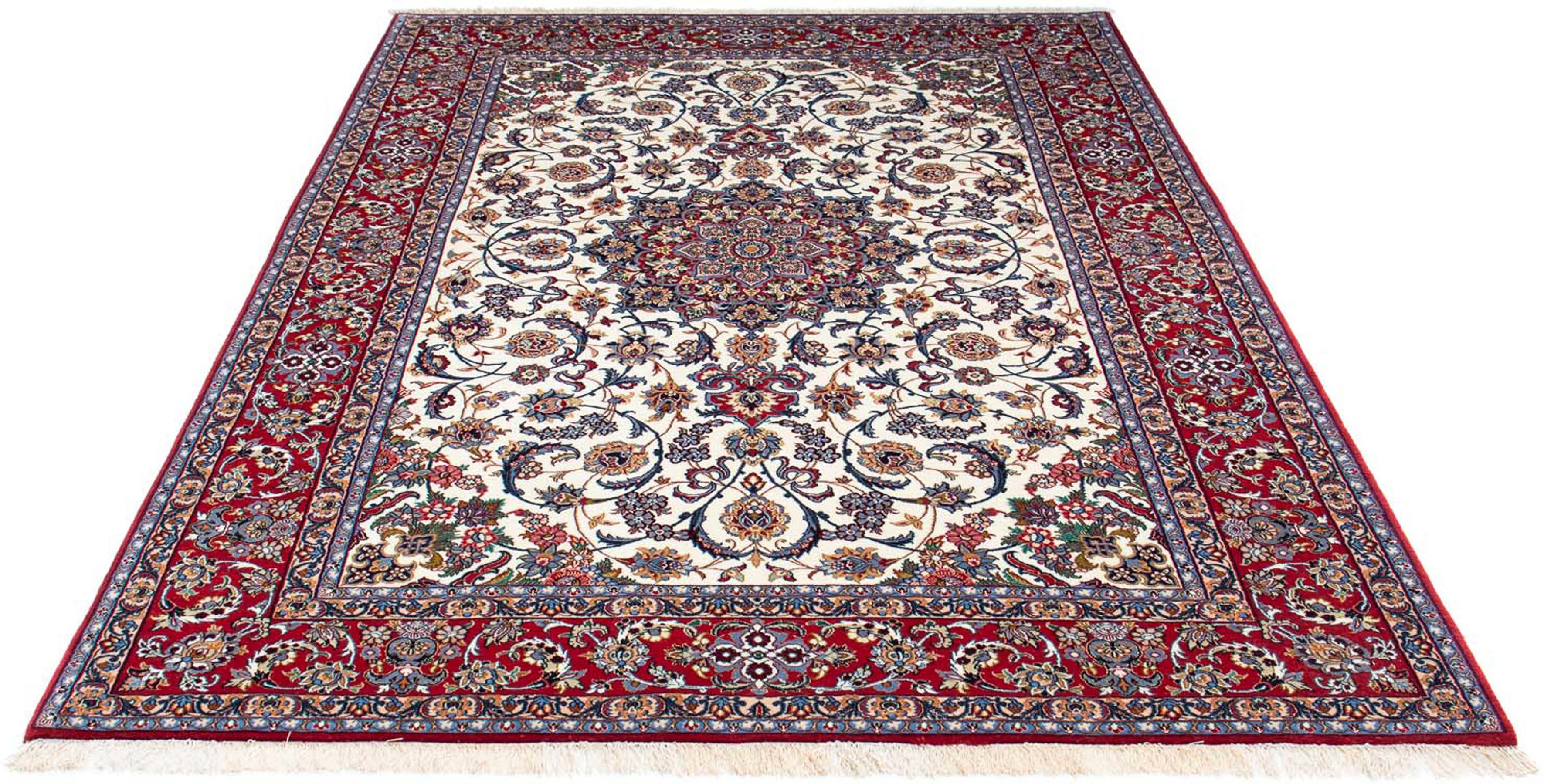 Perser morgenland, 6 rot, Premium - Handgeknüpft, cm 158 x Zertifikat rechteckig, Höhe: Orientteppich - 231 mm, - Isfahan - Wohnzimmer, Einzelstück mit