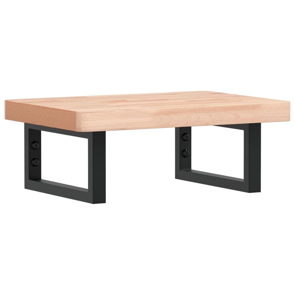 vidaXL Badezimmerspiegelschrank Waschbeckenregal Wandmontage Stahl und Massivholz Buche (1-St)