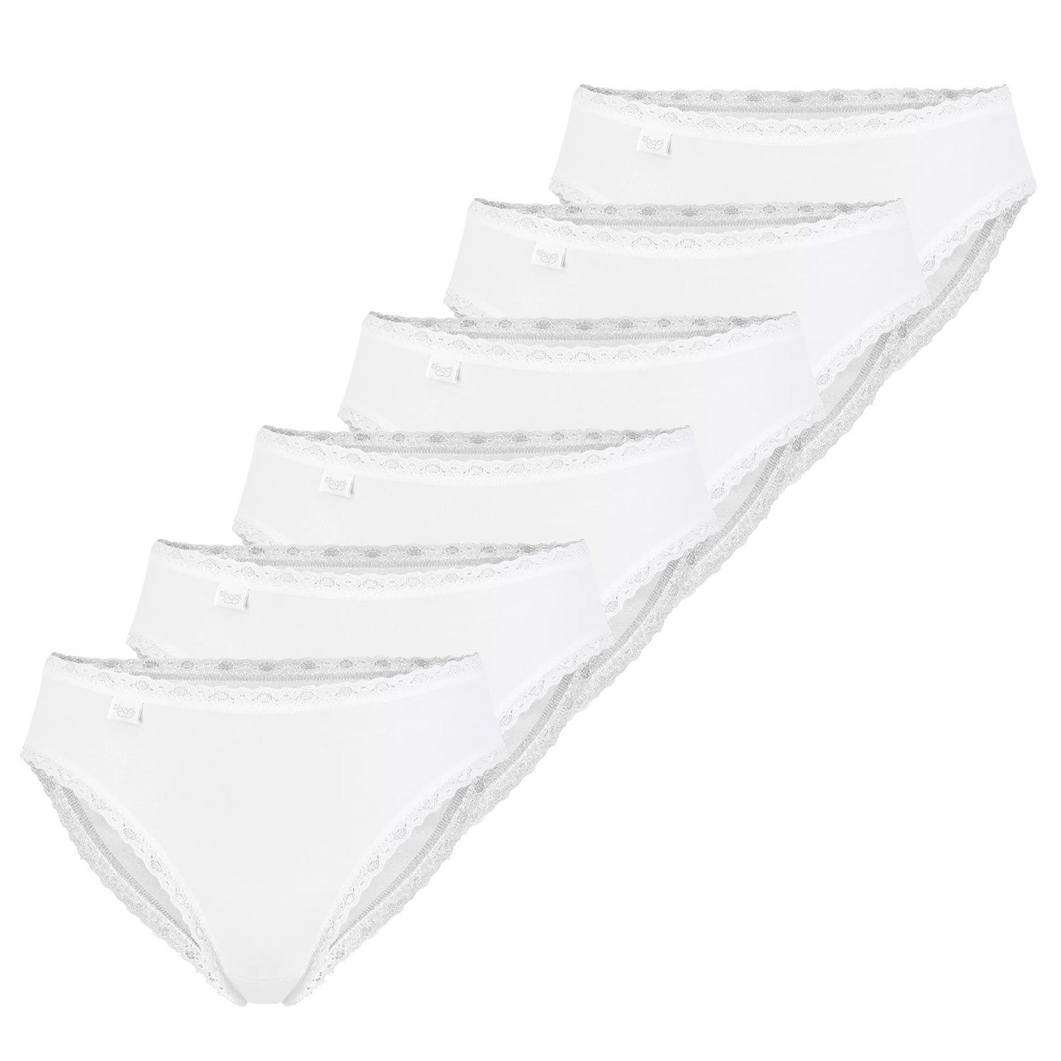 sloggi Slip 24/7 Lace Cotton (3-St) feine Spitzenborte, Tragekomfort für den ganzen Tag