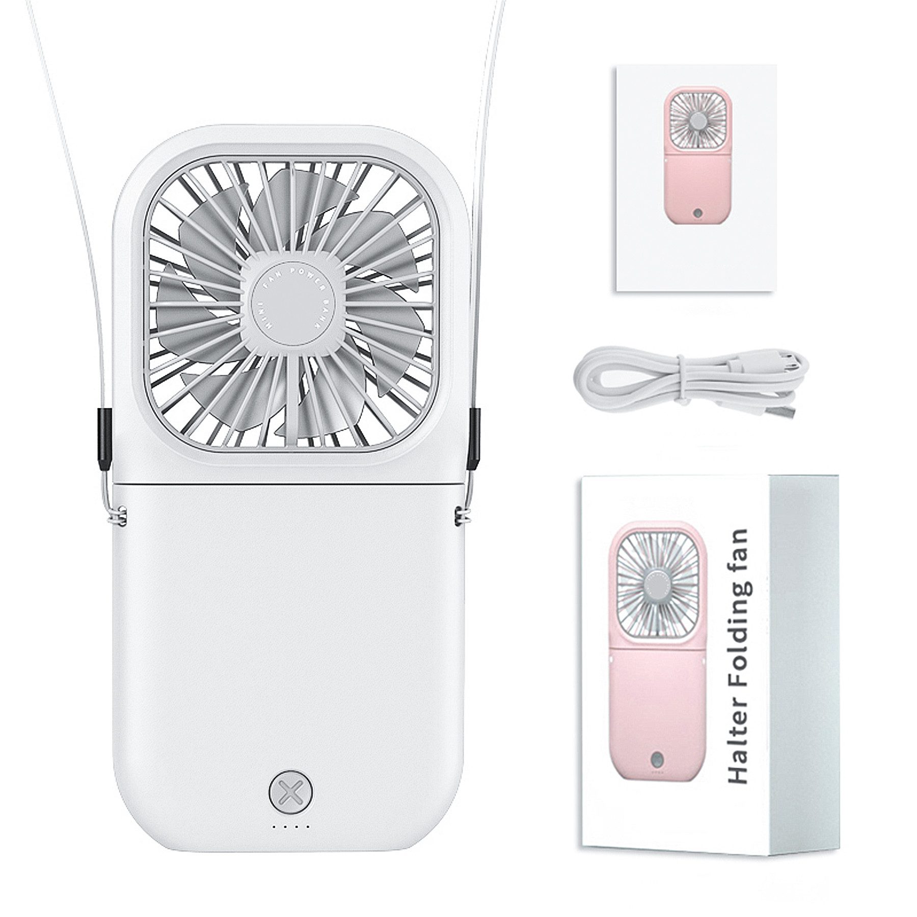 Mini USB-Ventilator USB Ventilator 4 Geschwindigkeiten 3000mAh Akku,Mit Schlüsselband