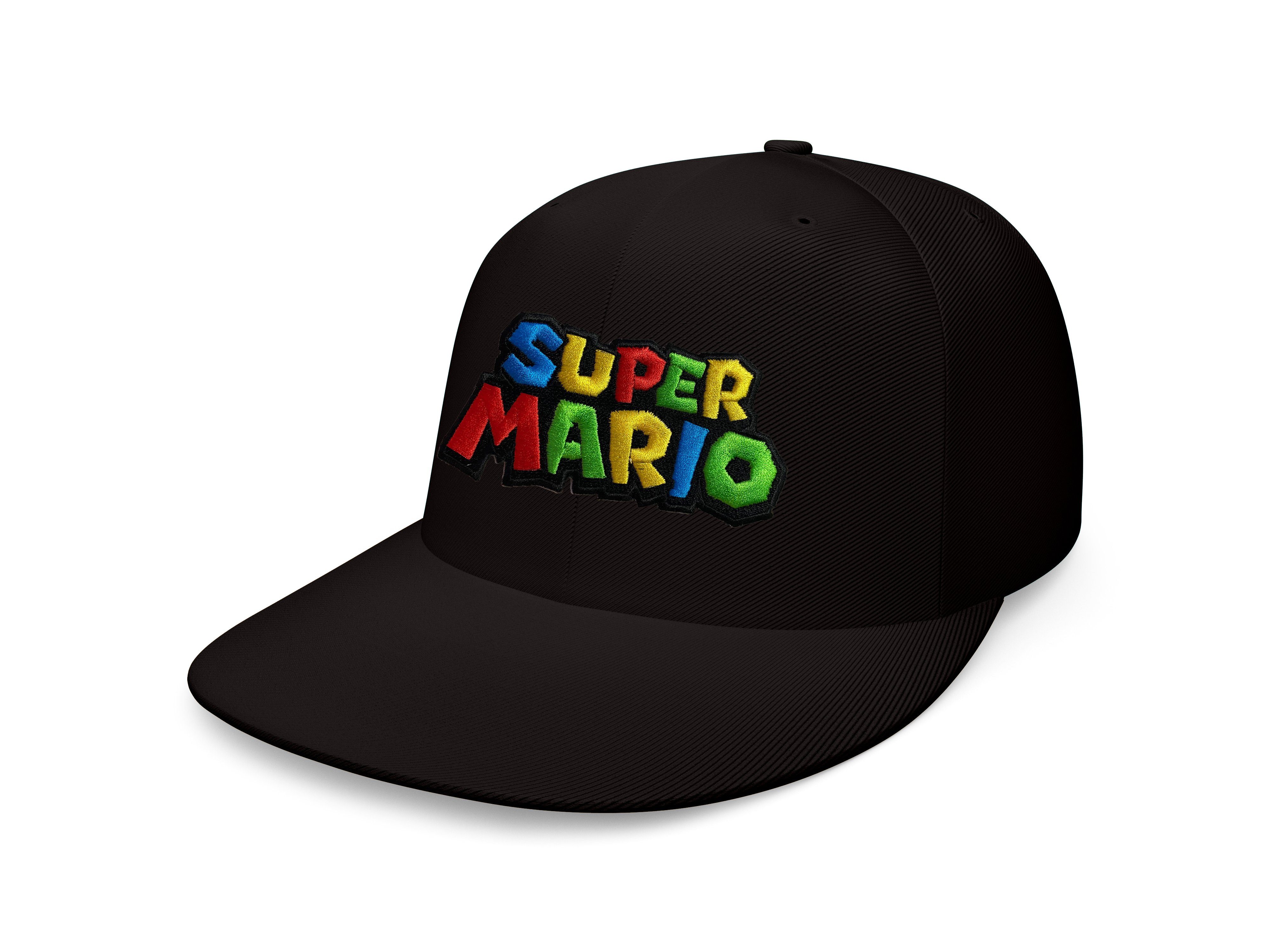 Blondie & Brownie Snapback Cap Unisex Erwachsene Super Mario Stick Patch Luigi Nintendo Snapback Schwarz